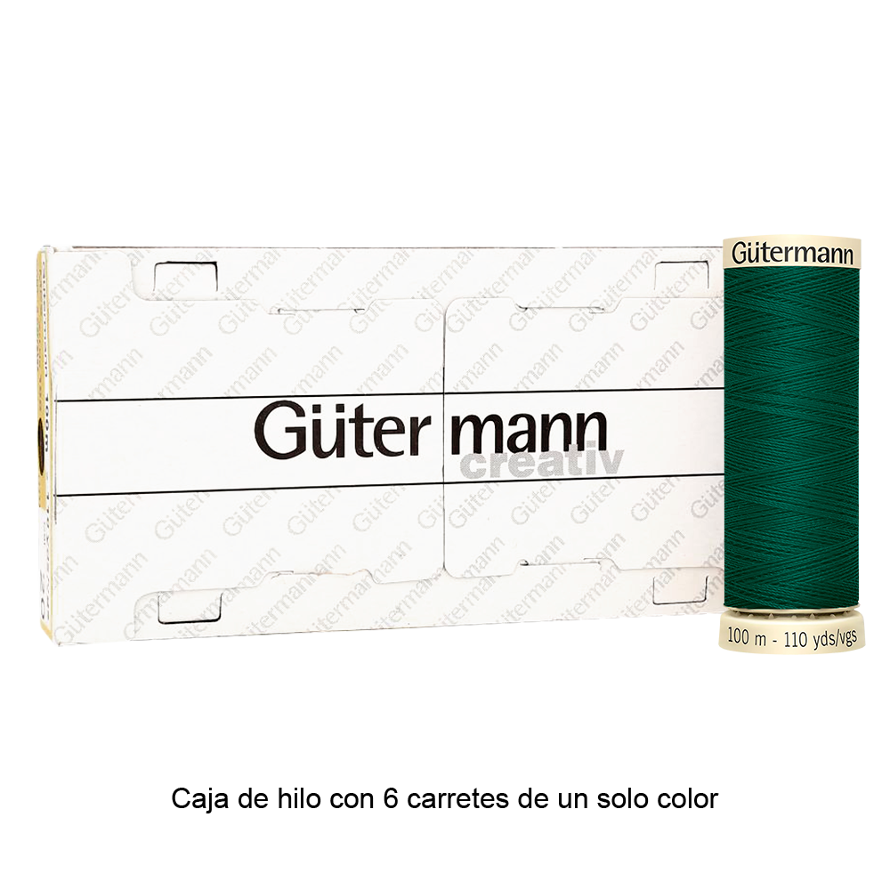 Colores Verdes del Col. 710 al 794 - Hilo Gütermann Coselotodo de 100m caja con 6 carretes de un color