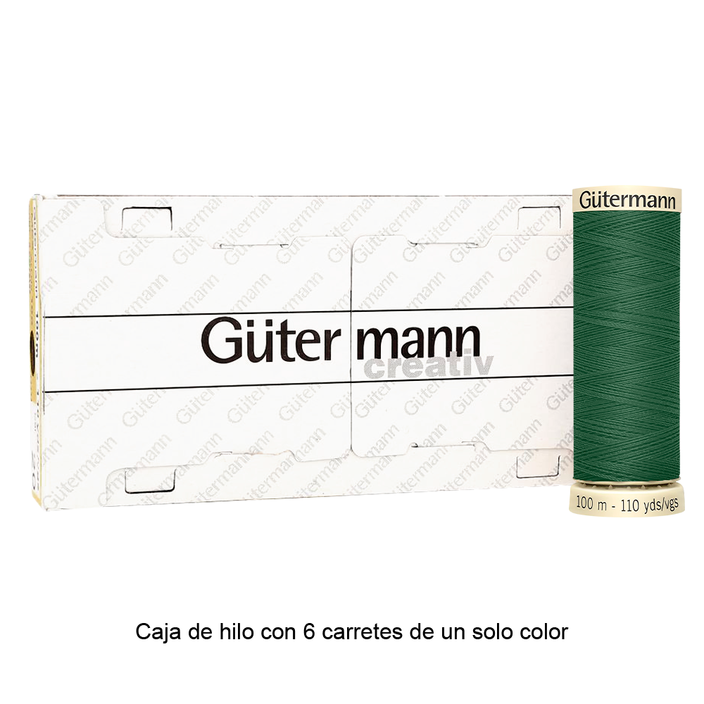 Colores Verdes del Col. 710 al 794 - Hilo Gütermann Coselotodo de 100m caja con 6 carretes de un color