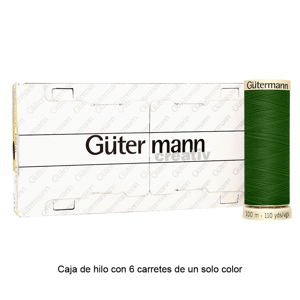 Colores Verdes del Col. 710 al 794 - Hilo Gütermann Coselotodo de 100m caja con 6 carretes de un color