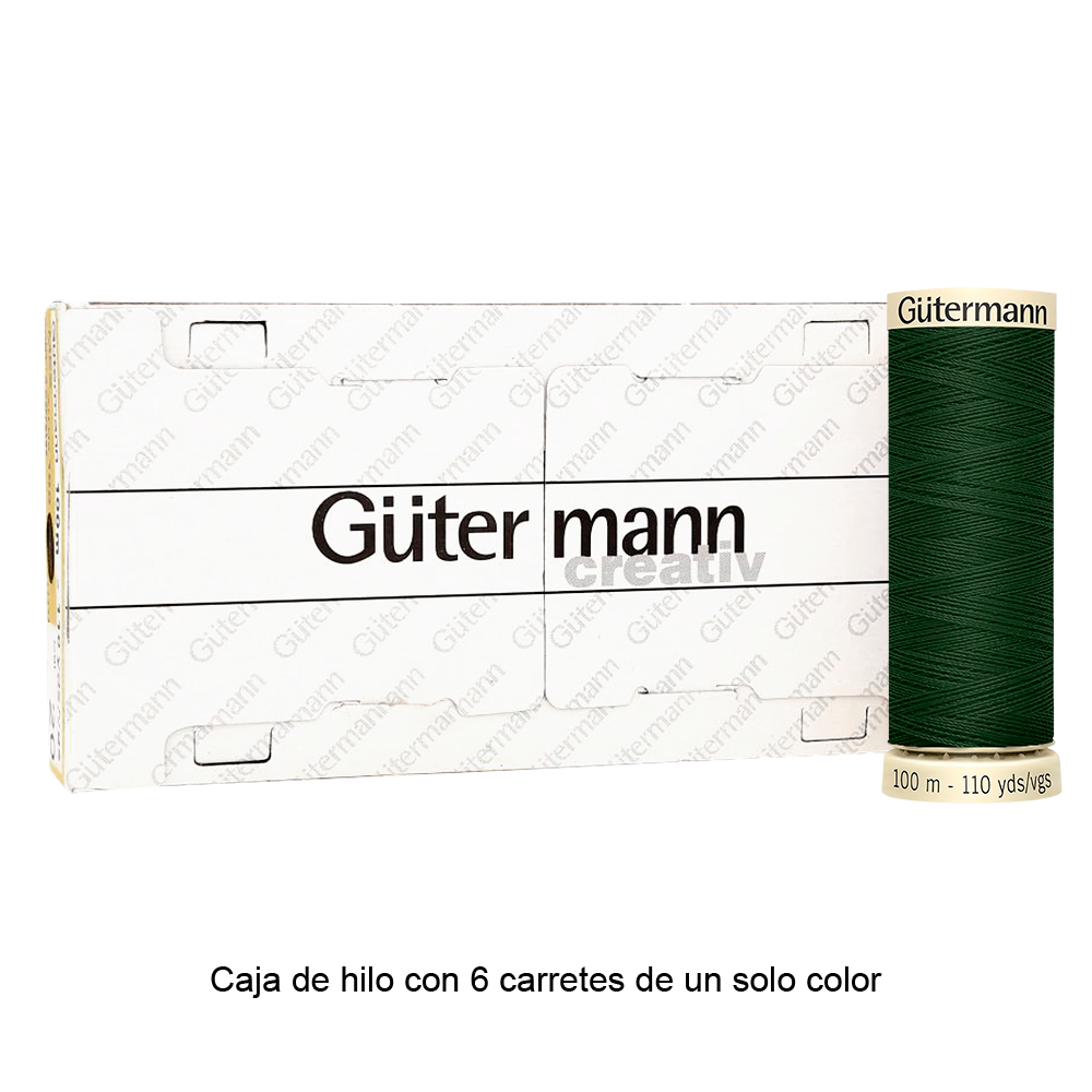 Colores Verdes del Col. 710 al 794 - Hilo Gütermann Coselotodo de 100m caja con 6 carretes de un color