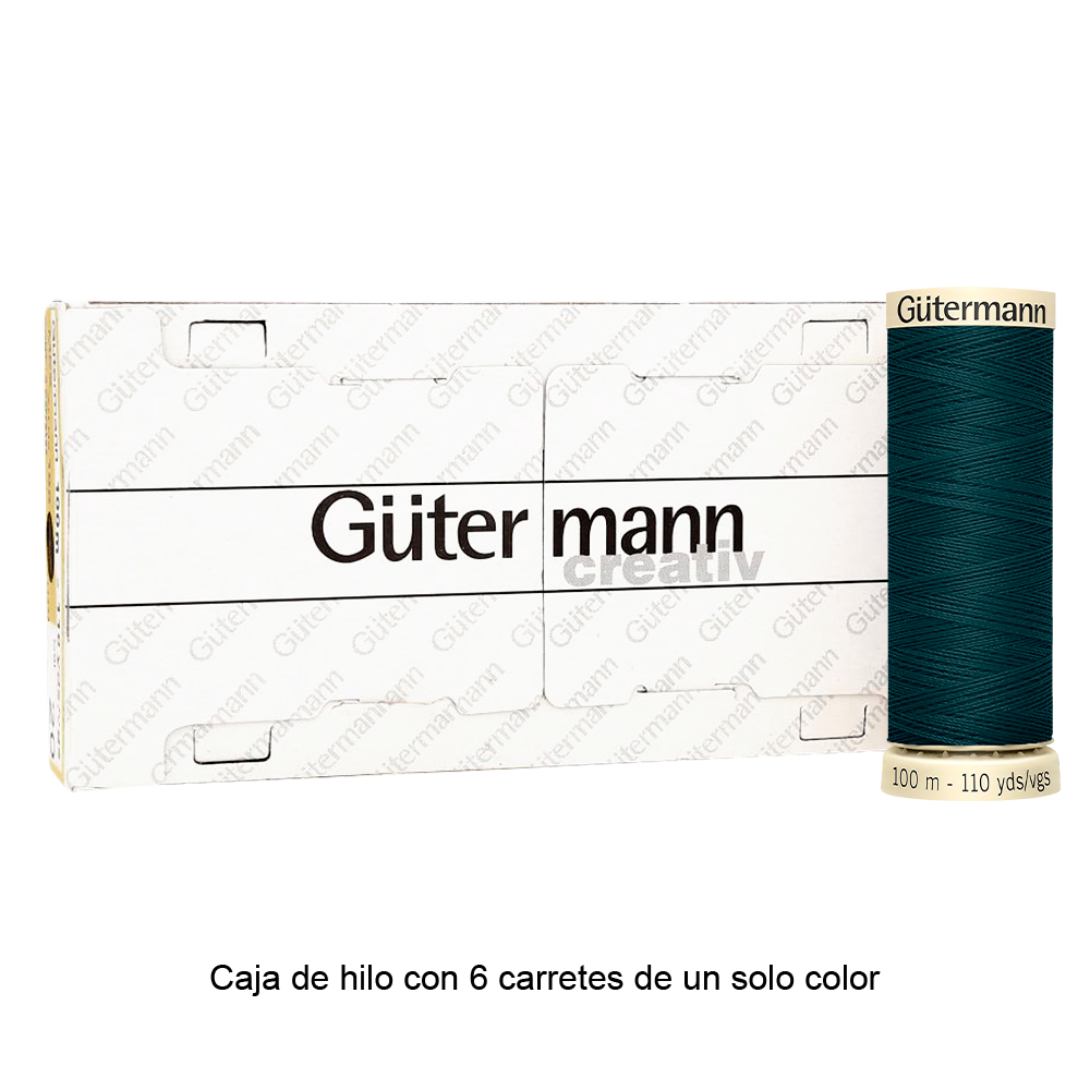 Colores Verdes del Col. 710 al 794 - Hilo Gütermann Coselotodo de 100m caja con 6 carretes de un color