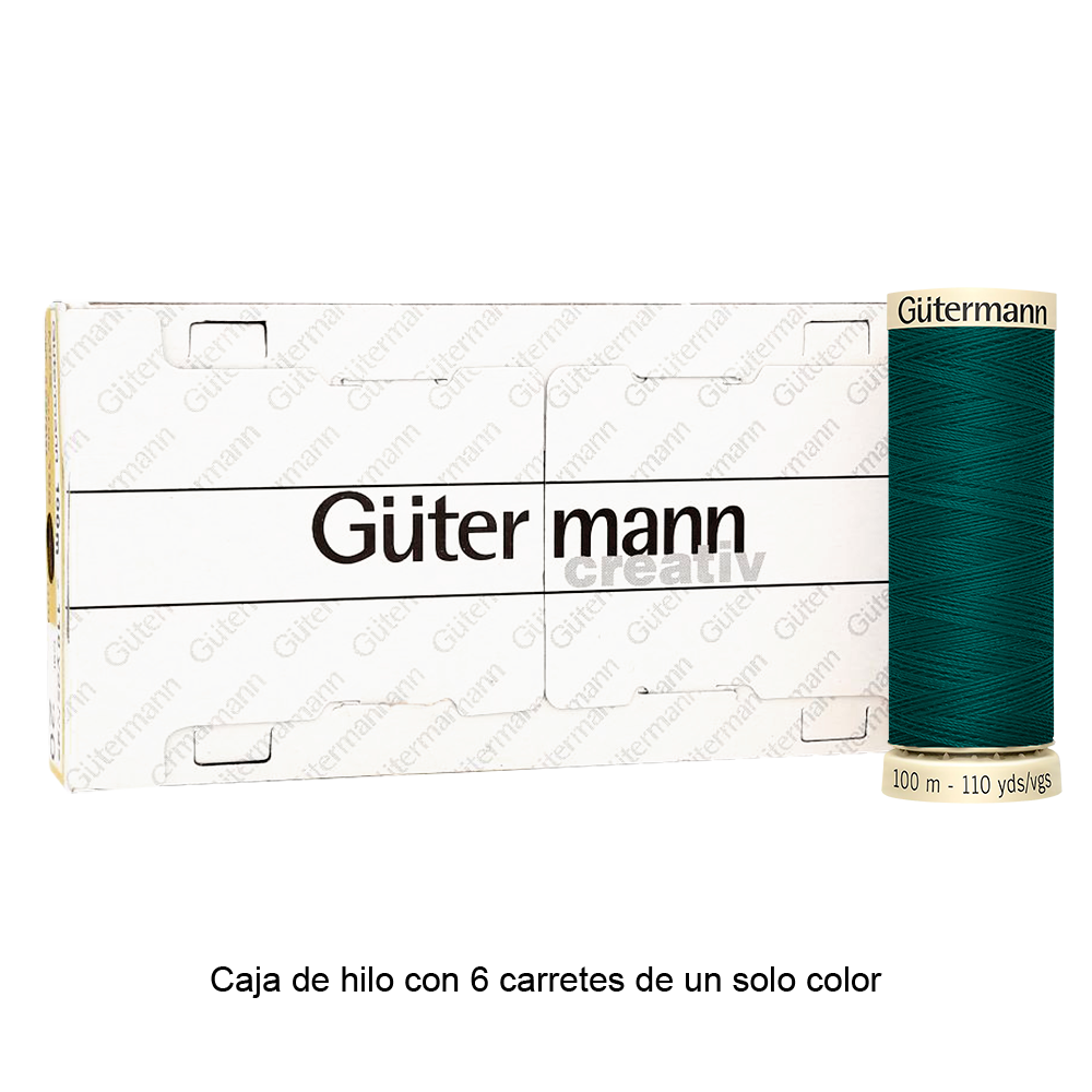 Colores Verdes del Col. 710 al 794 - Hilo Gütermann Coselotodo de 100m caja con 6 carretes de un color