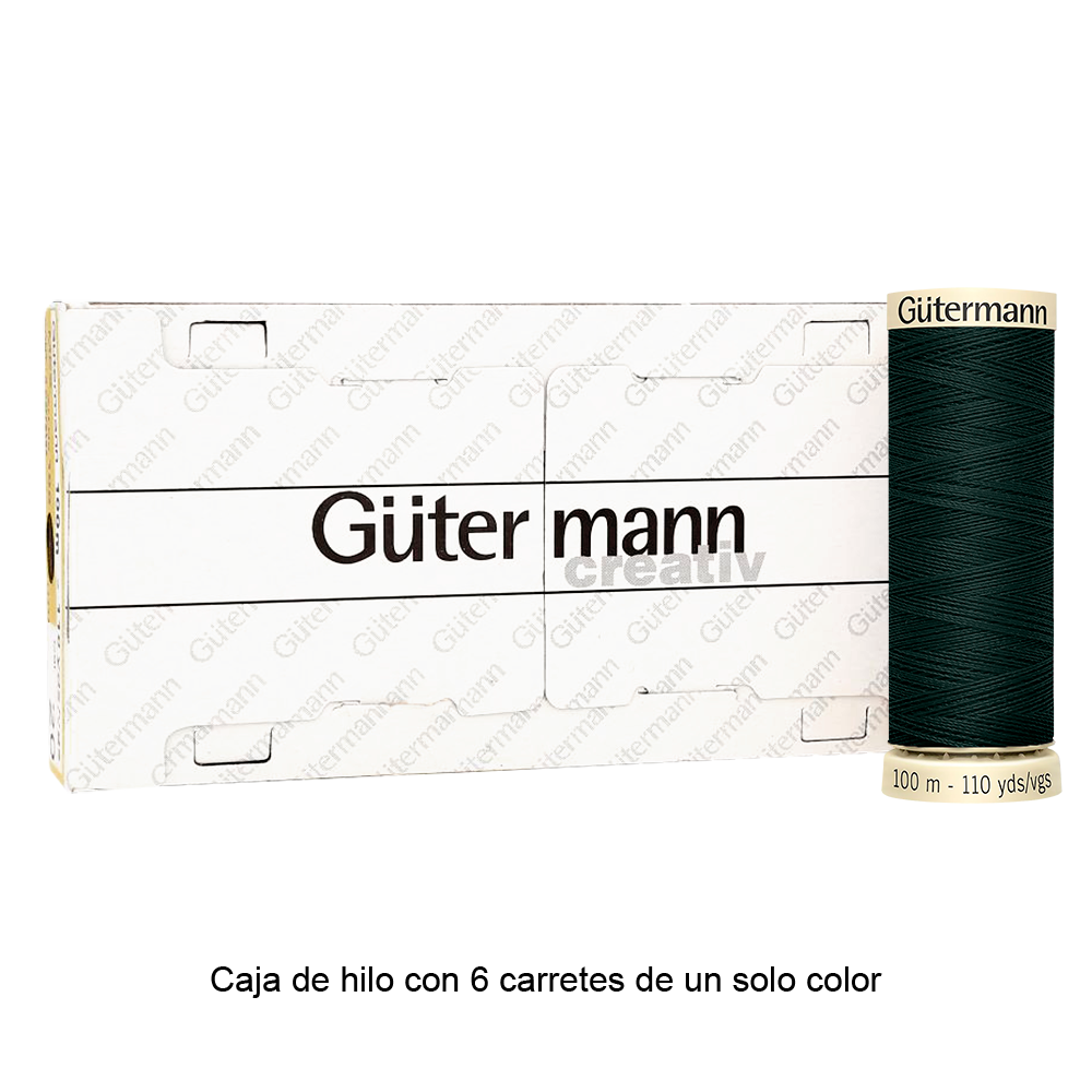Colores Verdes del Col. 710 al 794 - Hilo Gütermann Coselotodo de 100m caja con 6 carretes de un color