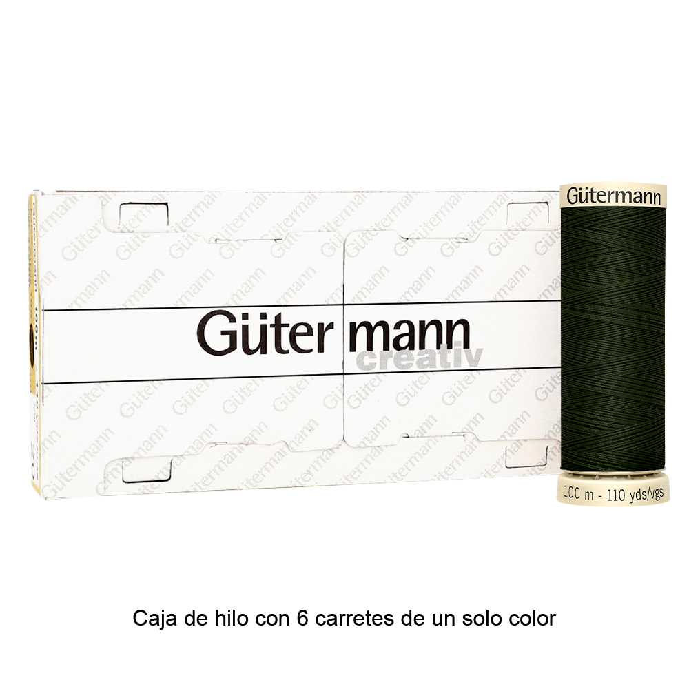 Colores Verdes del Col. 710 al 794 - Hilo Gütermann Coselotodo de 100m caja con 6 carretes de un color