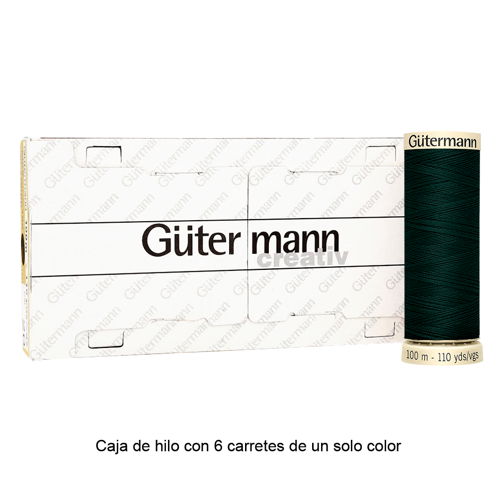 Colores Verdes del Col. 710 al 794 - Hilo Gütermann Coselotodo de 100m caja con 6 carretes de un color