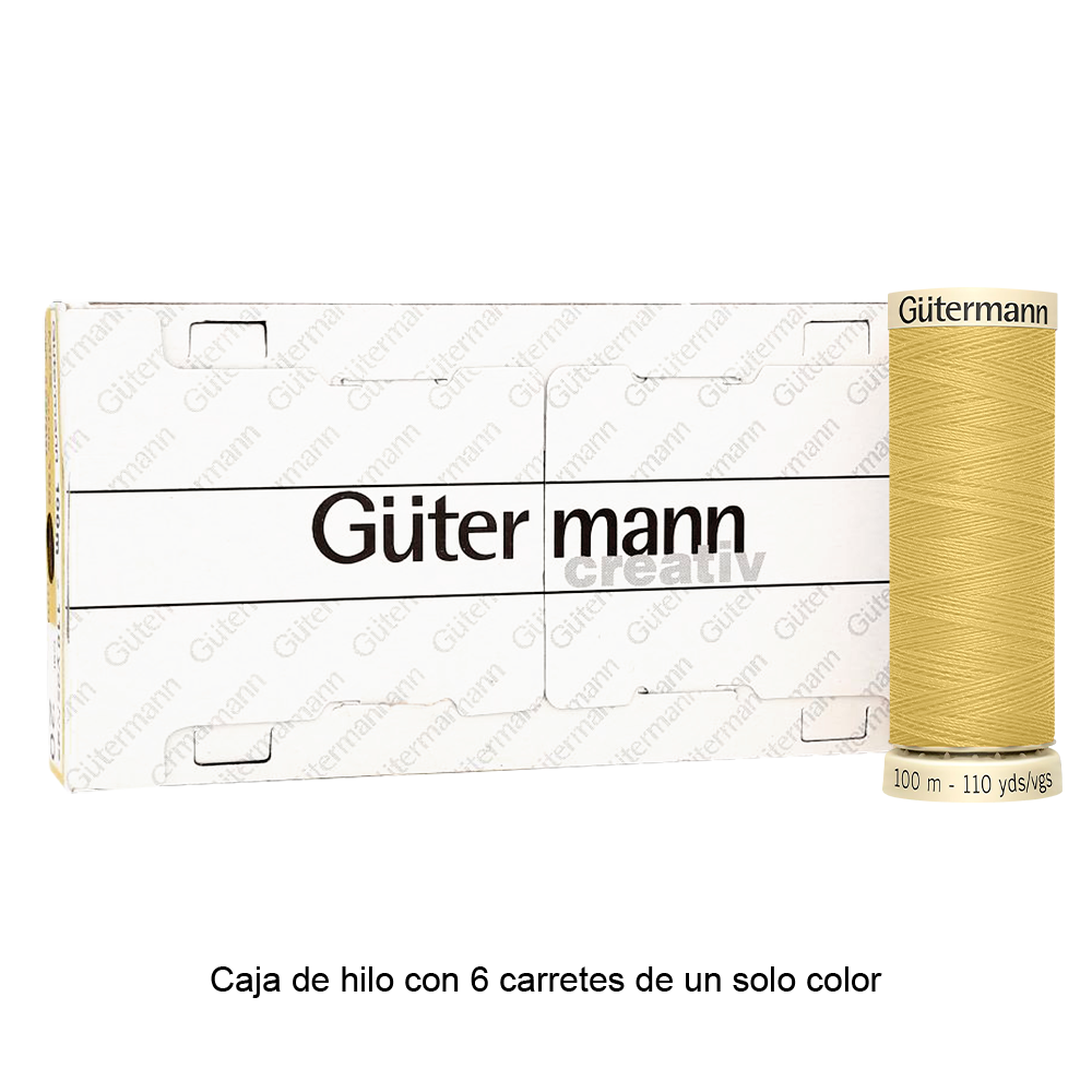 Colores Amarillos del Col. 795 al 875 - Hilo Gütermann Coselotodo de 100m caja con 6 carretes de un color