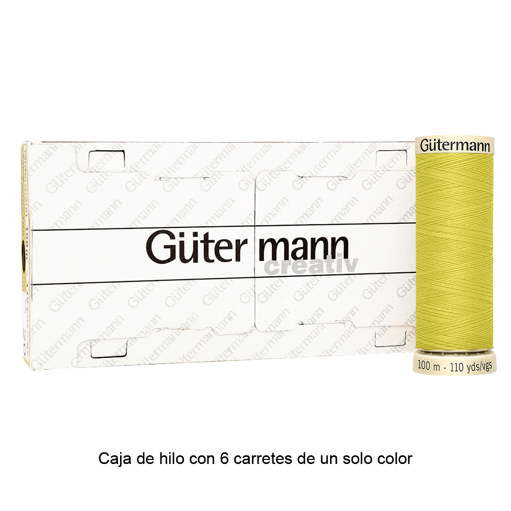 Colores Amarillos del Col. 795 al 875 - Hilo Gütermann Coselotodo de 100m caja con 6 carretes de un color