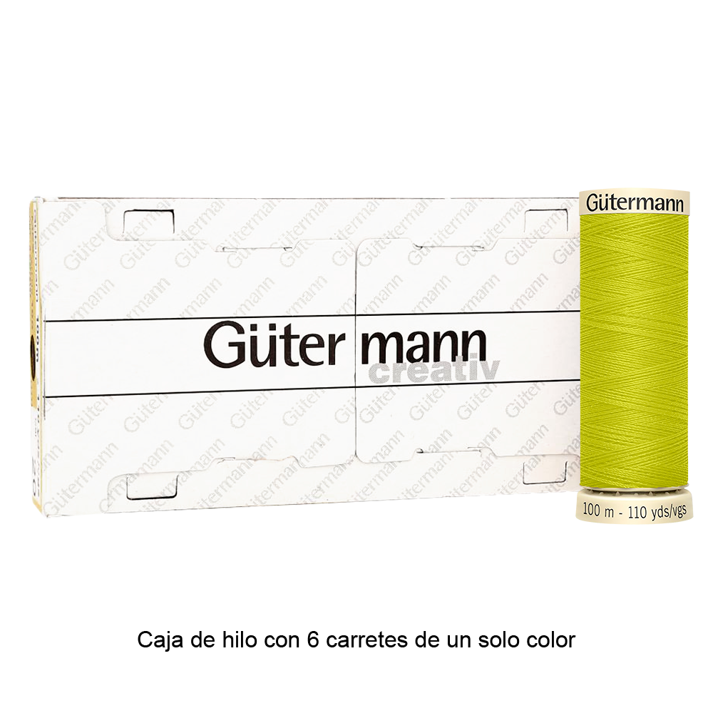 Colores Amarillos del Col. 795 al 875 - Hilo Gütermann Coselotodo de 100m caja con 6 carretes de un color