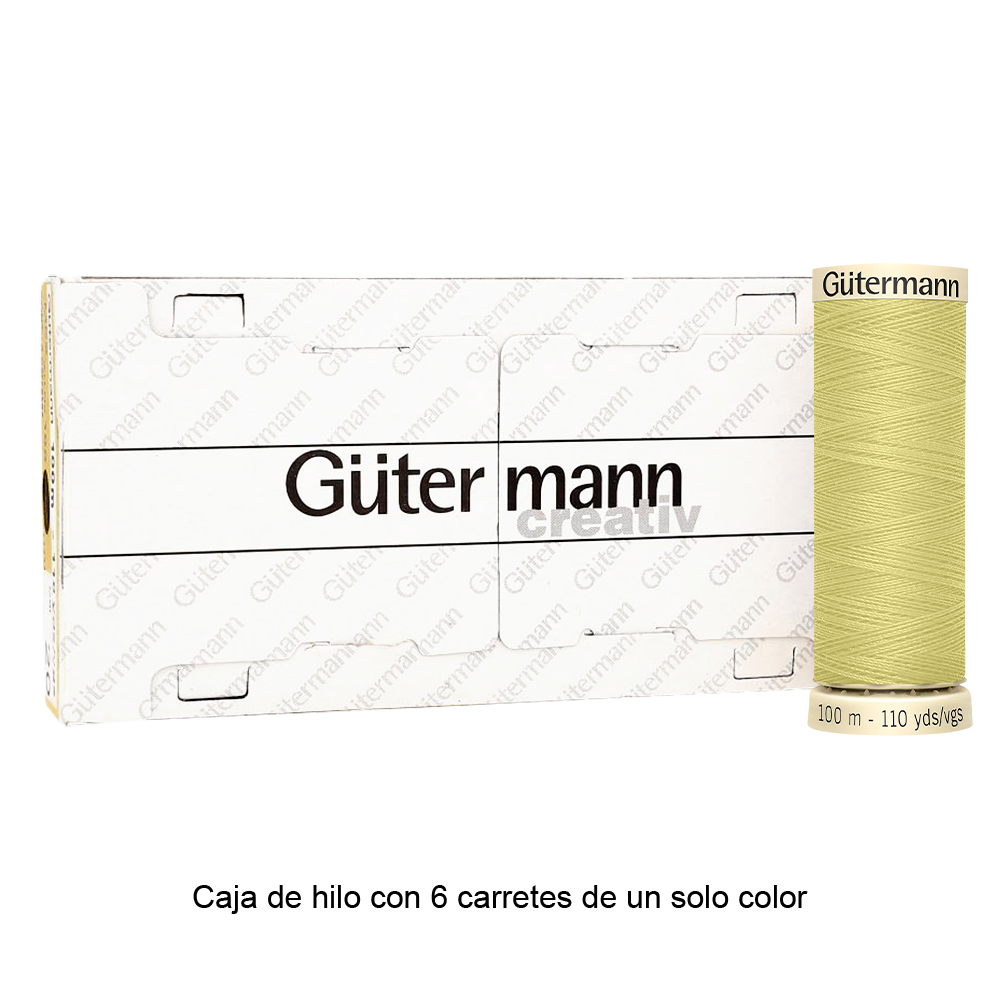 Colores Amarillos del Col. 795 al 875 - Hilo Gütermann Coselotodo de 100m caja con 6 carretes de un color