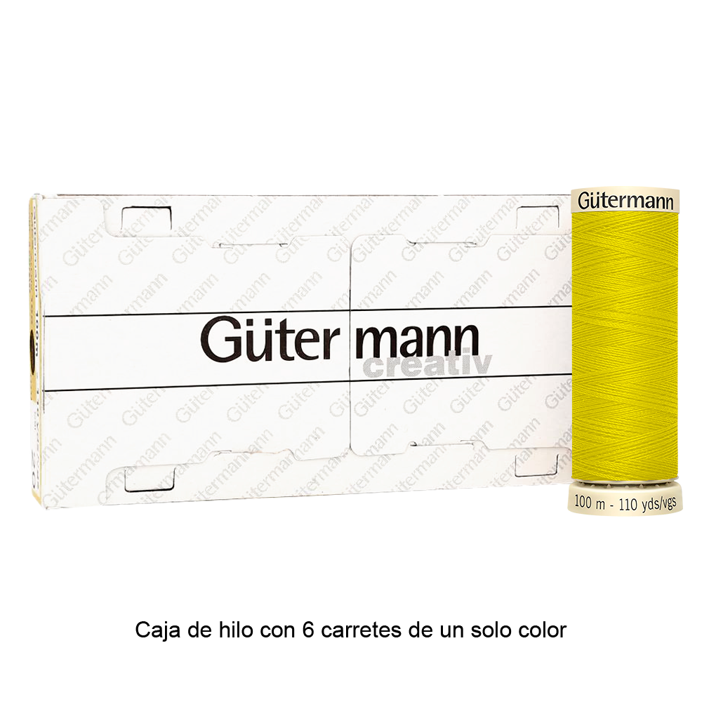 Colores Amarillos del Col. 795 al 875 - Hilo Gütermann Coselotodo de 100m caja con 6 carretes de un color