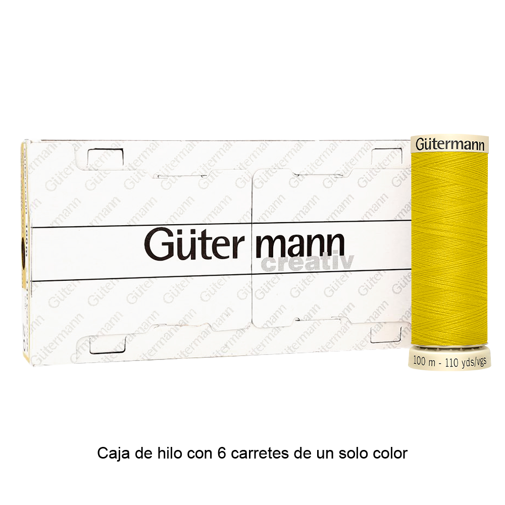 Colores Amarillos del Col. 795 al 875 - Hilo Gütermann Coselotodo de 100m caja con 6 carretes de un color
