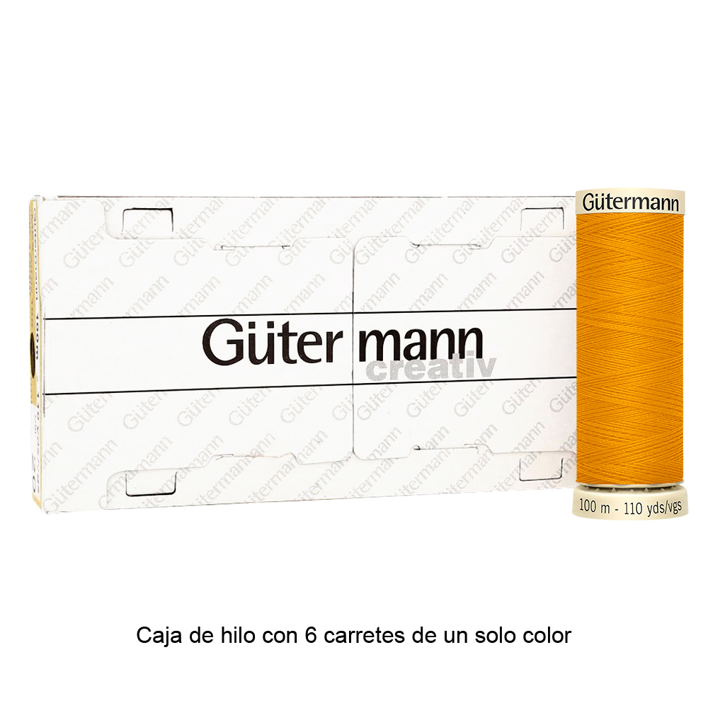 Colores Amarillos del Col. 795 al 875 - Hilo Gütermann Coselotodo de 100m caja con 6 carretes de un color