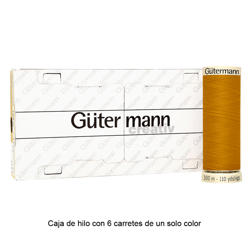 Colores Amarillos del Col. 795 al 875 - Hilo Gütermann Coselotodo de 100m caja con 6 carretes de un color