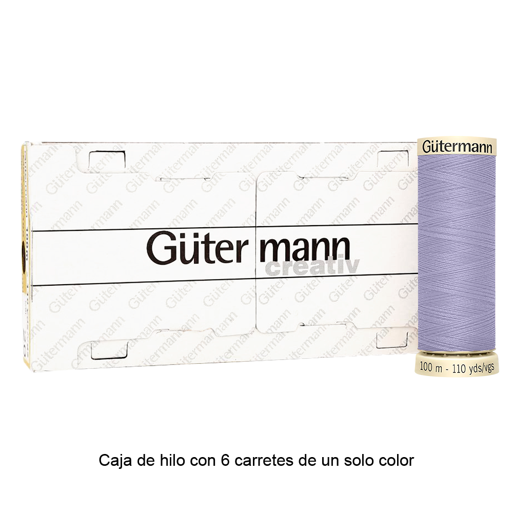 Colores Lilas y Violetas del Col. 900 al 945 - Hilo Gütermann Coselotodo de 100m caja con 6 carretes de un color