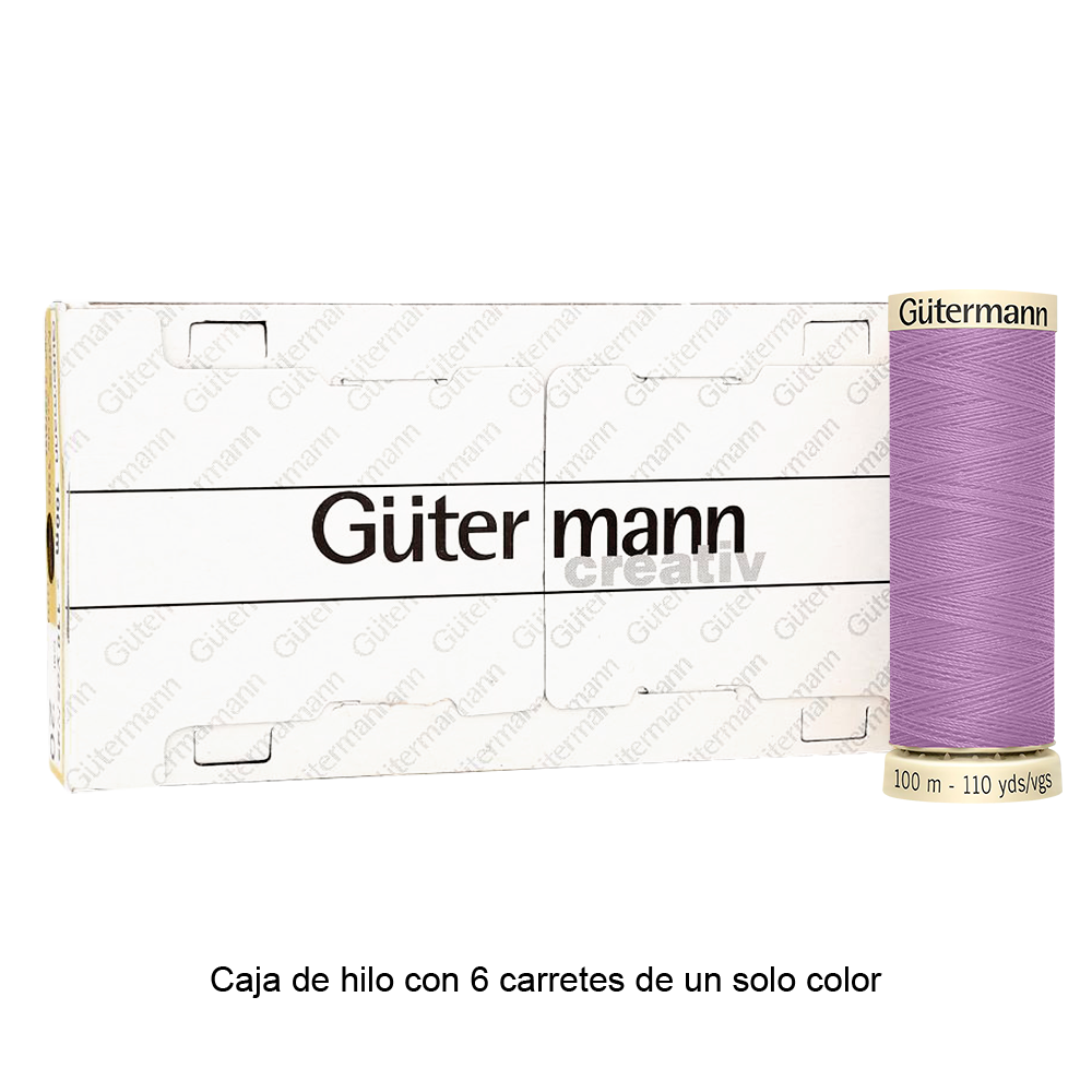 Colores Lilas y Violetas del Col. 900 al 945 - Hilo Gütermann Coselotodo de 100m caja con 6 carretes de un color