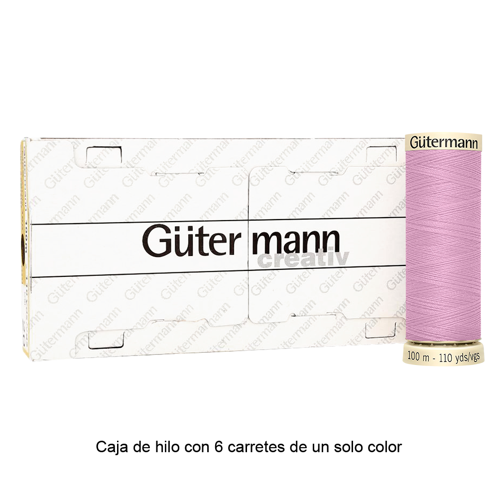 Colores Lilas y Violetas del Col. 900 al 945 - Hilo Gütermann Coselotodo de 100m caja con 6 carretes de un color