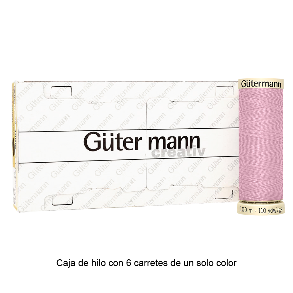 Colores Lilas y Violetas del Col. 900 al 945 - Hilo Gütermann Coselotodo de 100m caja con 6 carretes de un color