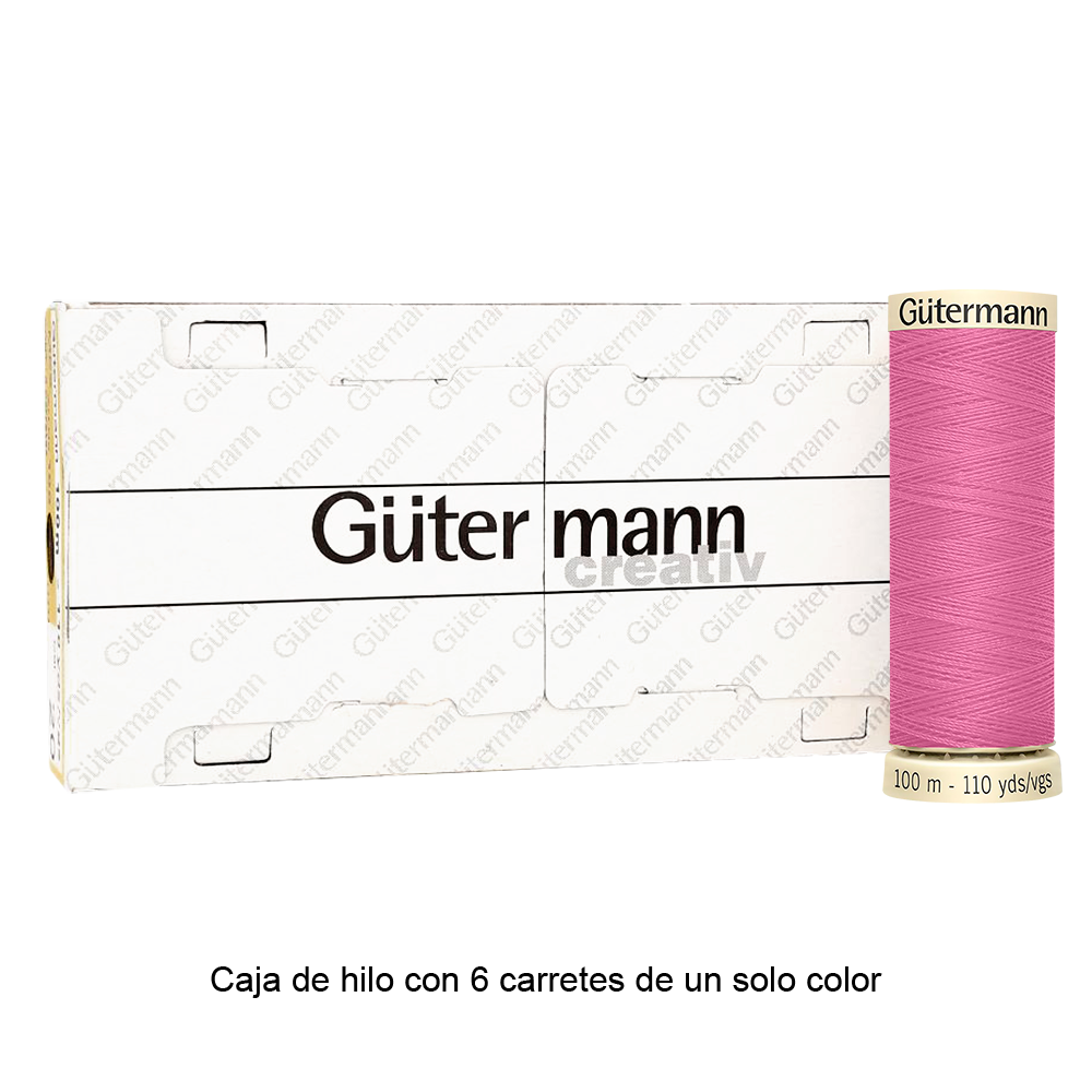 Colores Lilas y Violetas del Col. 900 al 945 - Hilo Gütermann Coselotodo de 100m caja con 6 carretes de un color