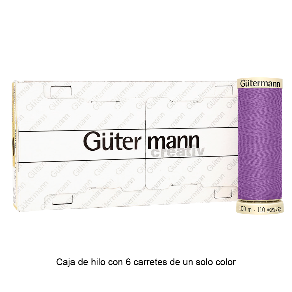Colores Lilas y Violetas del Col. 900 al 945 - Hilo Gütermann Coselotodo de 100m caja con 6 carretes de un color