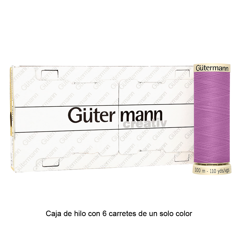Colores Lilas y Violetas del Col. 900 al 945 - Hilo Gütermann Coselotodo de 100m caja con 6 carretes de un color