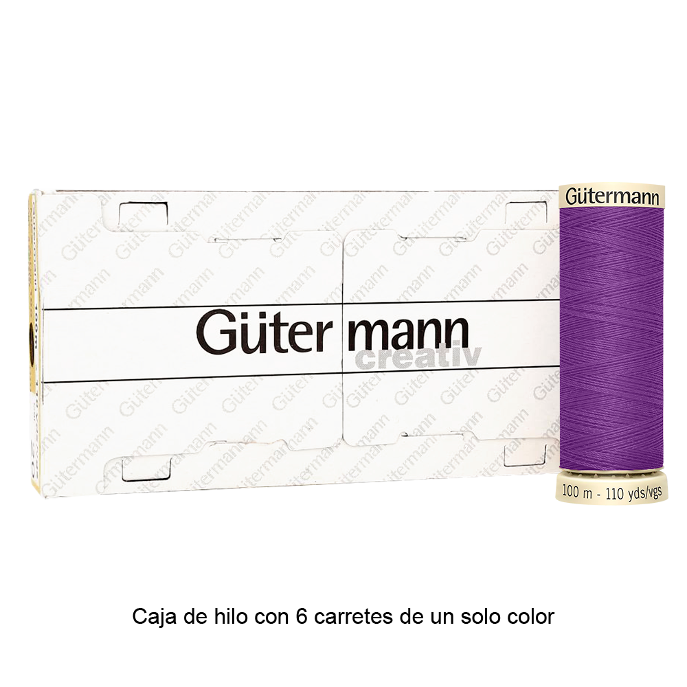 Colores Lilas y Violetas del Col. 900 al 945 - Hilo Gütermann Coselotodo de 100m caja con 6 carretes de un color