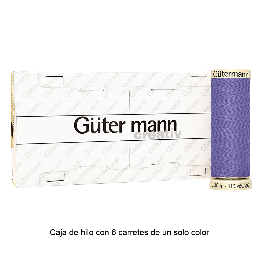 Colores Lilas y Violetas del Col. 900 al 945 - Hilo Gütermann Coselotodo de 100m caja con 6 carretes de un color