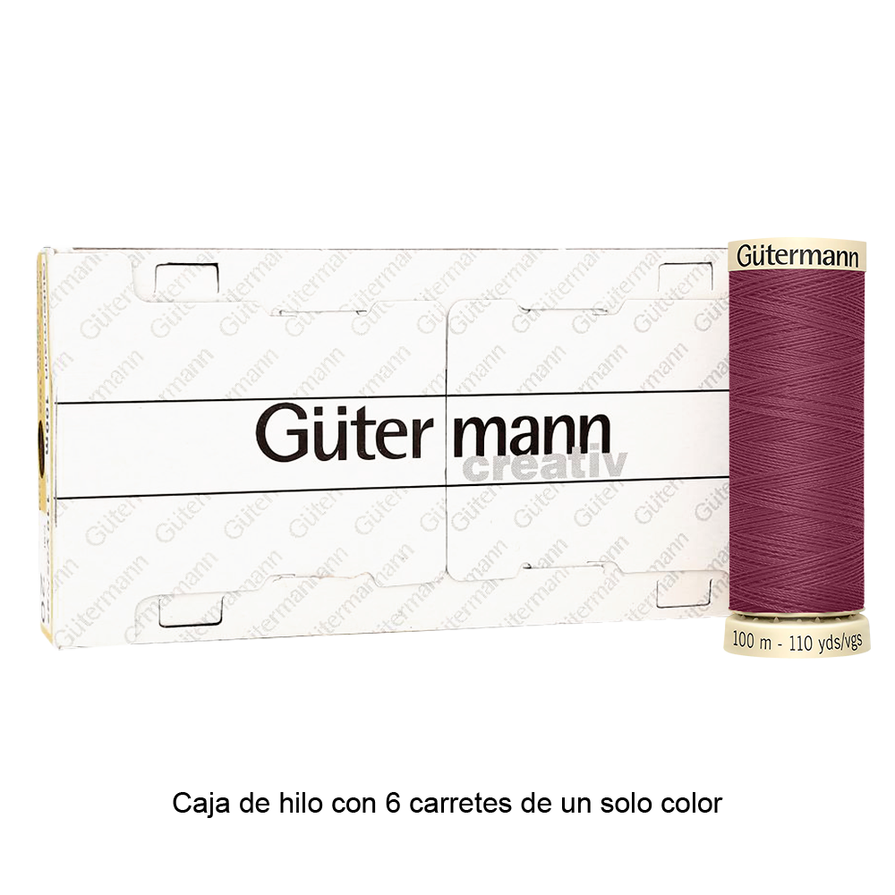 Colores Lilas y Violetas del Col. 900 al 945 - Hilo Gütermann Coselotodo de 100m caja con 6 carretes de un color