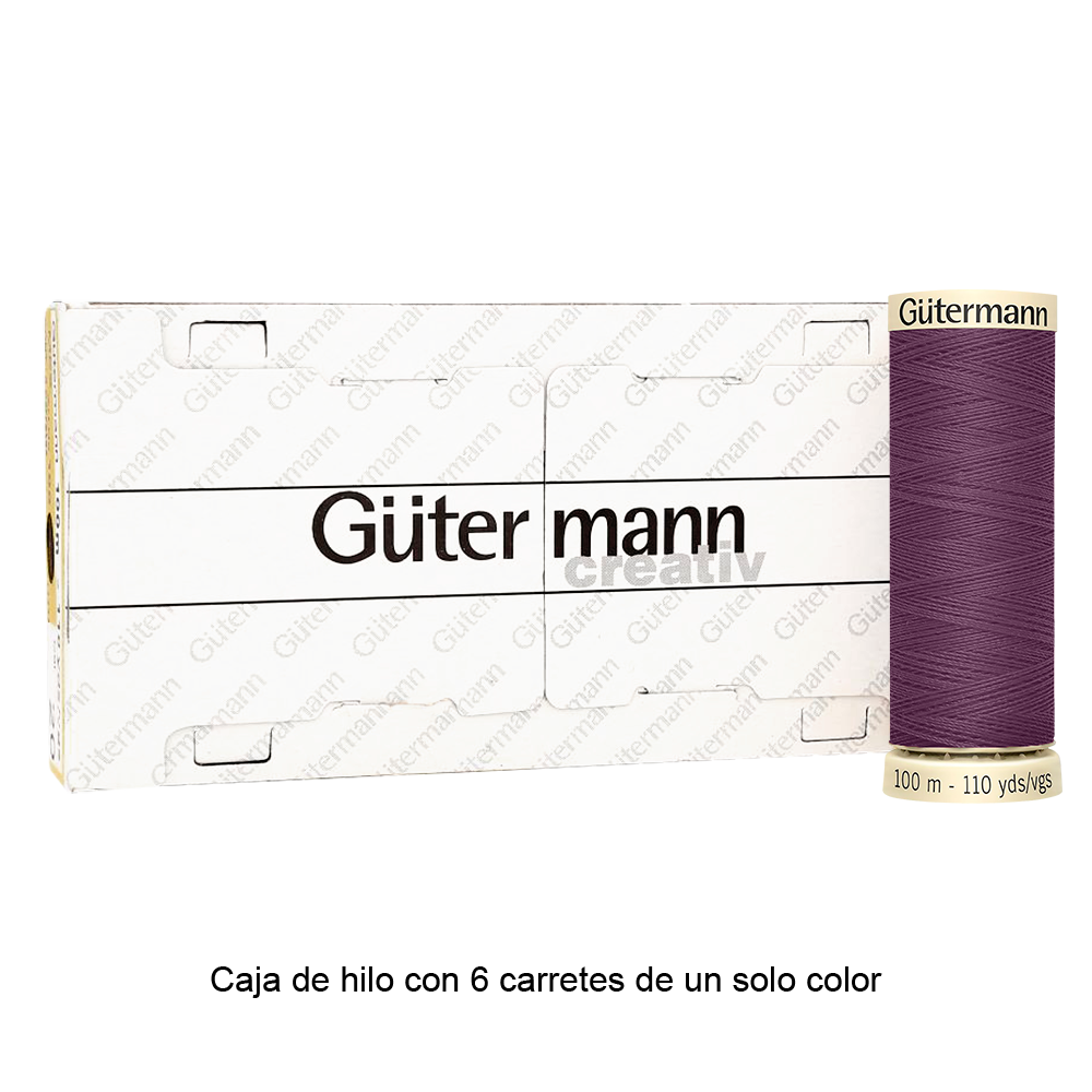 Colores Lilas y Violetas del Col. 900 al 945 - Hilo Gütermann Coselotodo de 100m caja con 6 carretes de un color