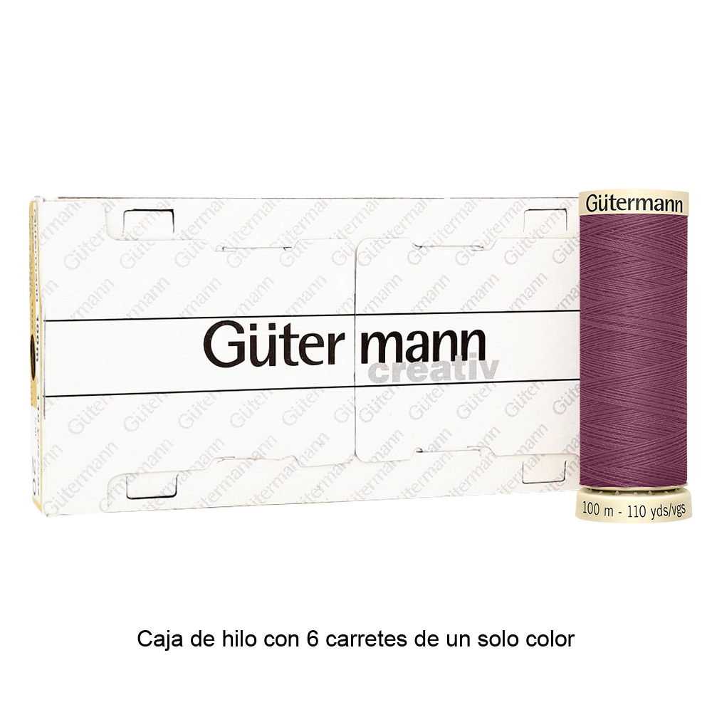 Colores Lilas y Violetas del Col. 900 al 945 - Hilo Gütermann Coselotodo de 100m caja con 6 carretes de un color