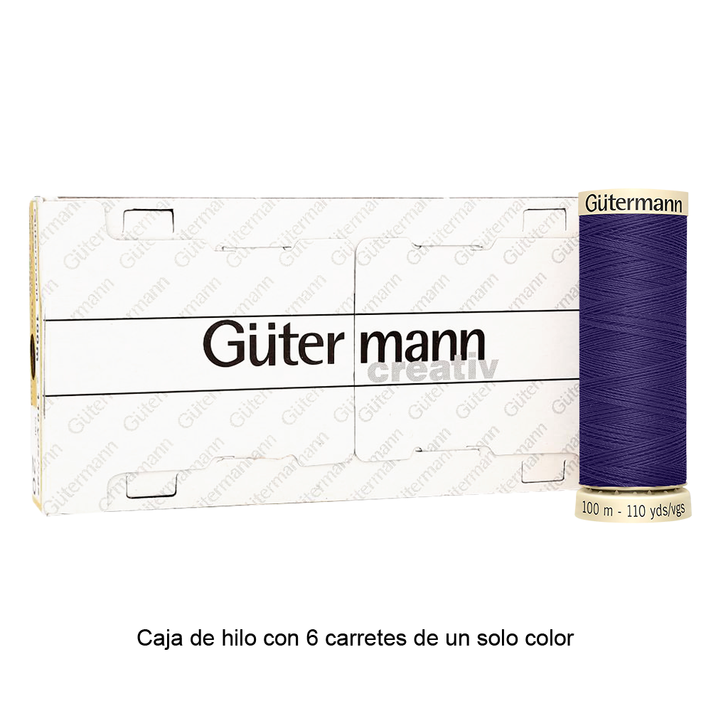 Colores Lilas y Violetas del Col. 900 al 945 - Hilo Gütermann Coselotodo de 100m caja con 6 carretes de un color