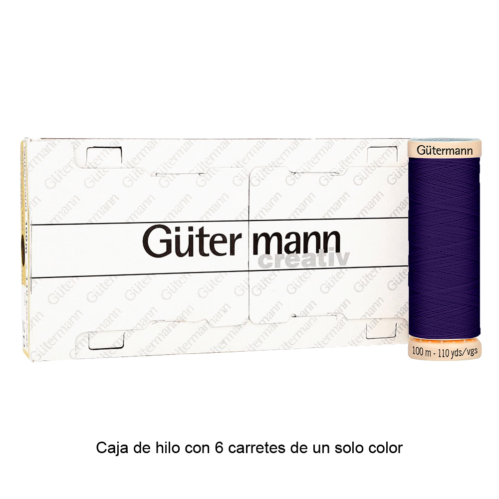 Colores Lilas y Violetas del Col. 900 al 945 - Hilo Gütermann Coselotodo de 100m caja con 6 carretes de un color