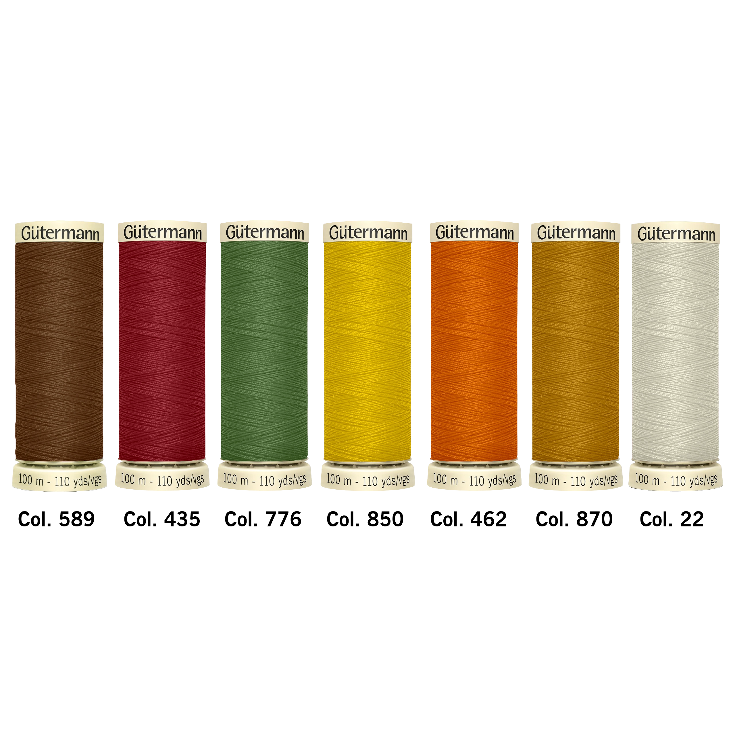 Blister con 7 carretes de hilo Gütermann Coselotodo 100m Otoño