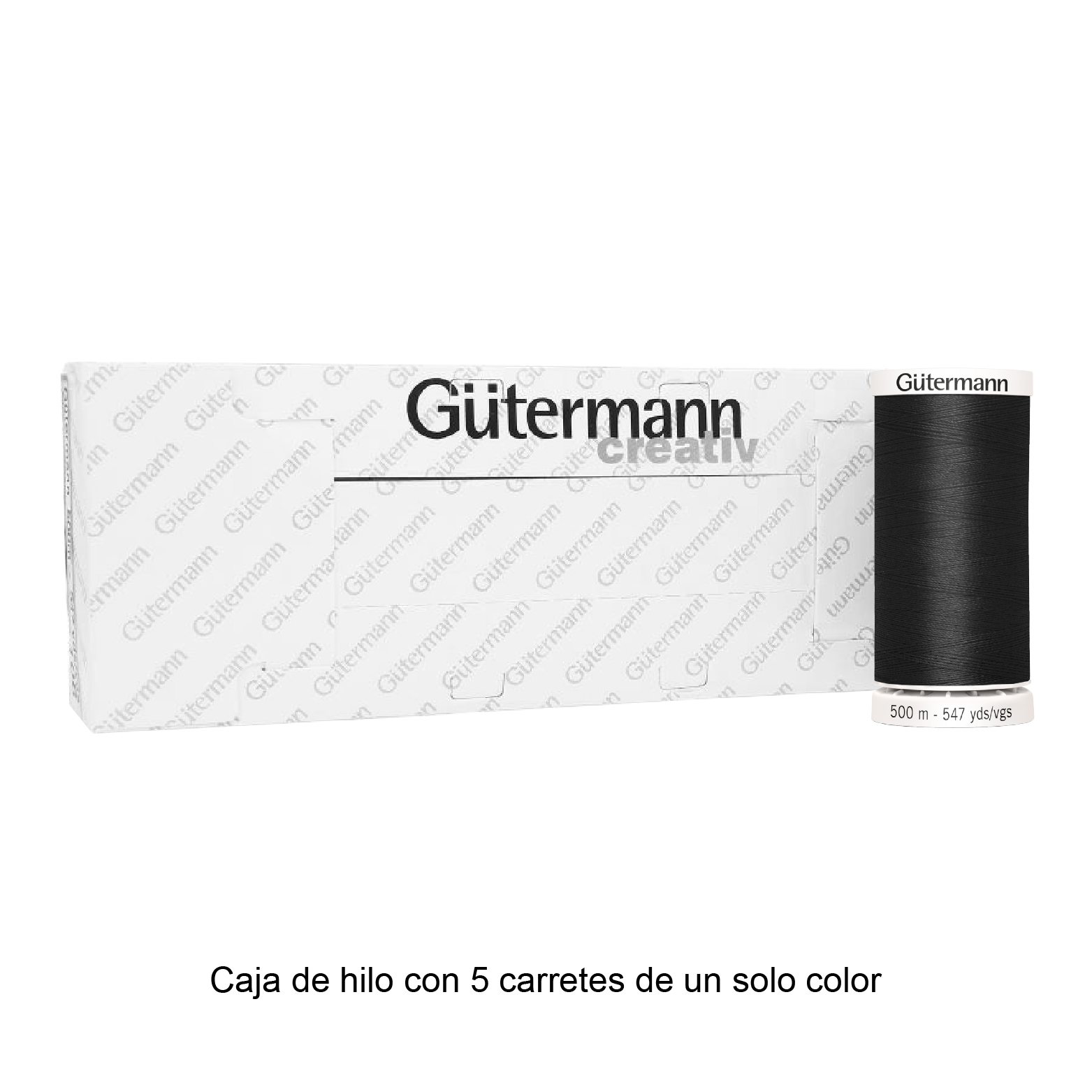 Hilo Gütermann para Bordar de 500m caja con 5 carretes de un color