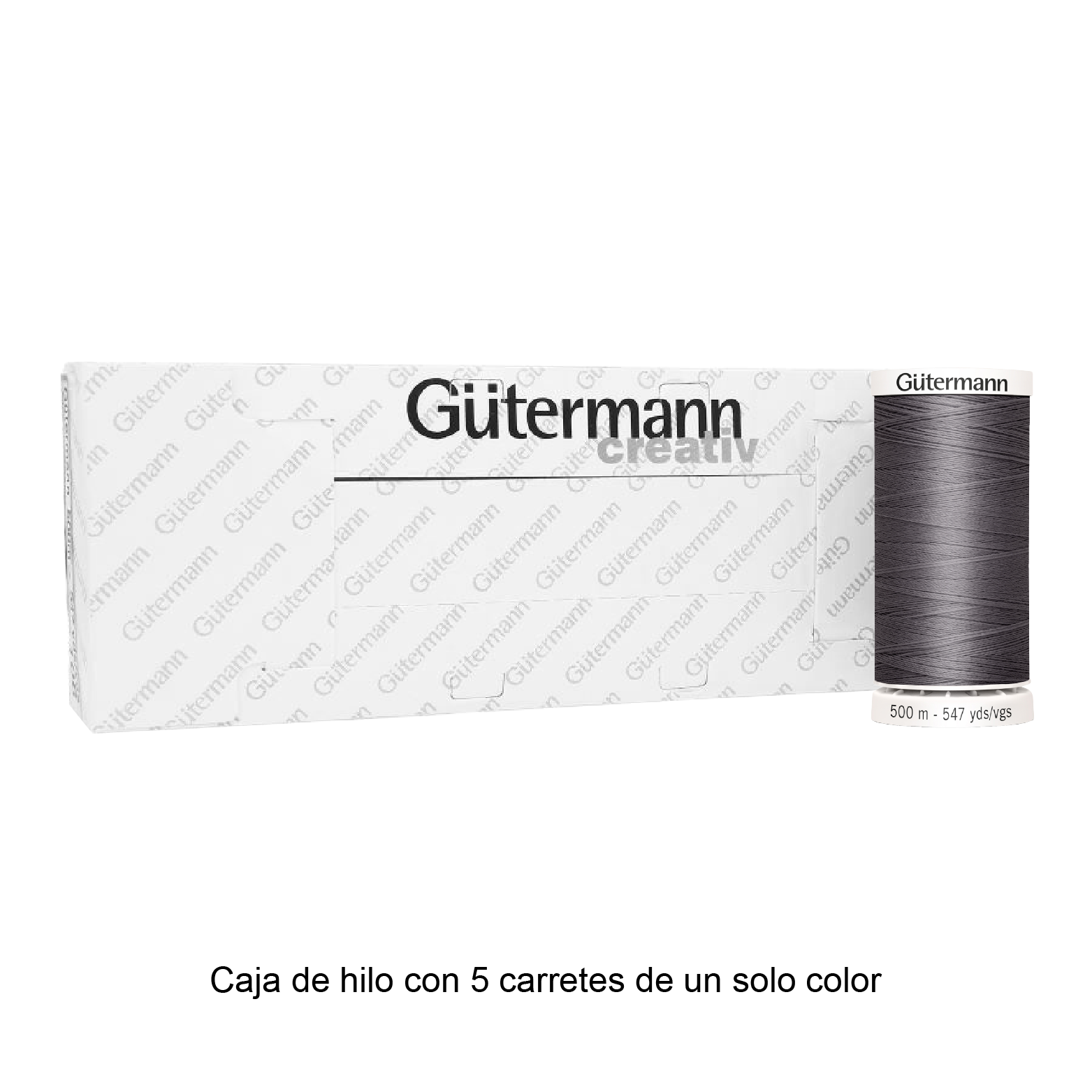 Hilo Gütermann para Bordar de 500m caja con 5 carretes de un color