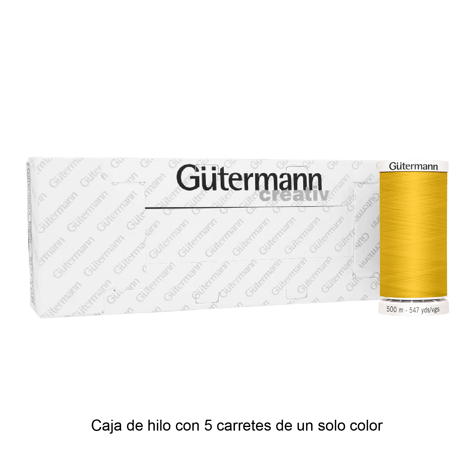 Hilo Gütermann para Bordar de 500m caja con 5 carretes de un color