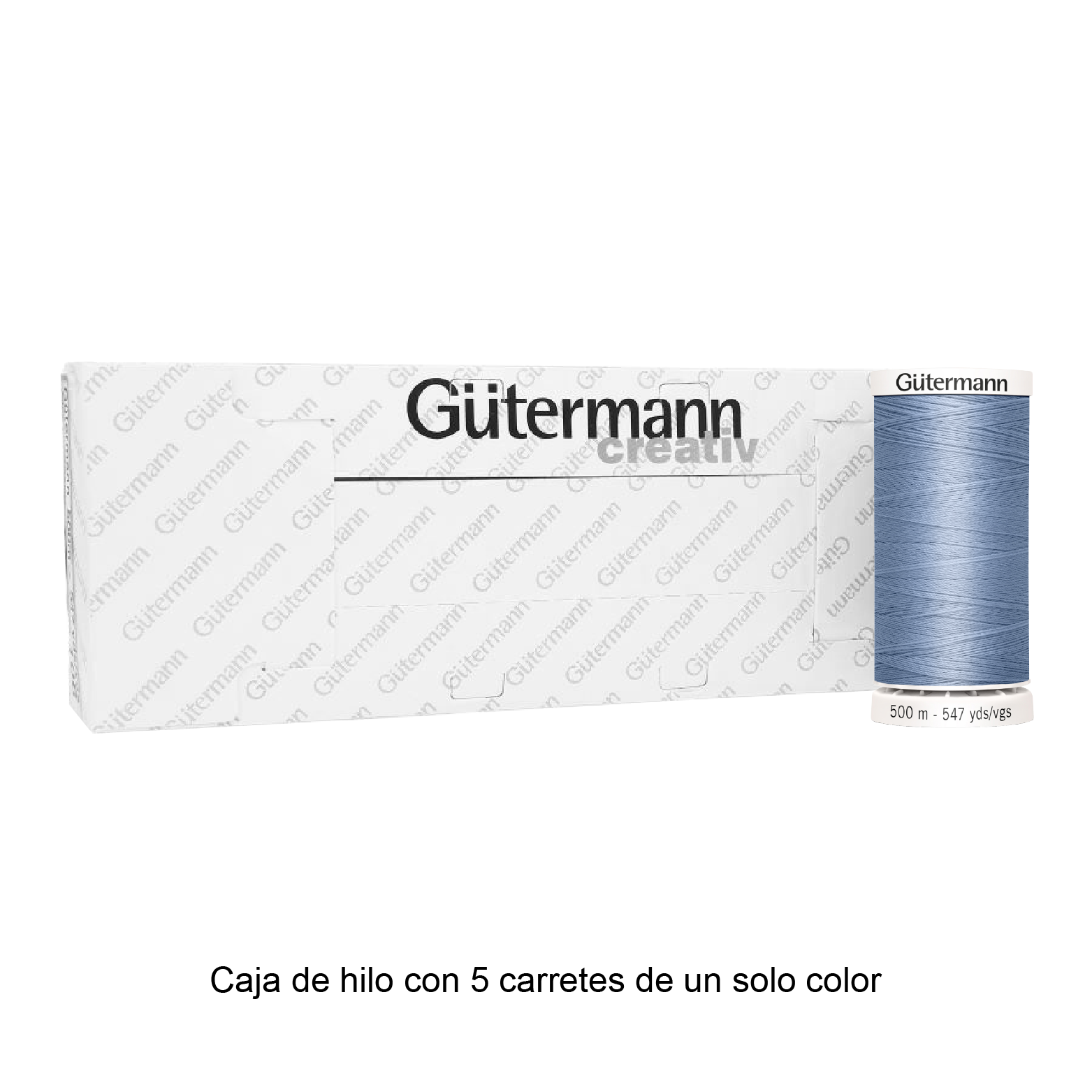 Hilo Gütermann para Bordar de 500m caja con 5 carretes de un color