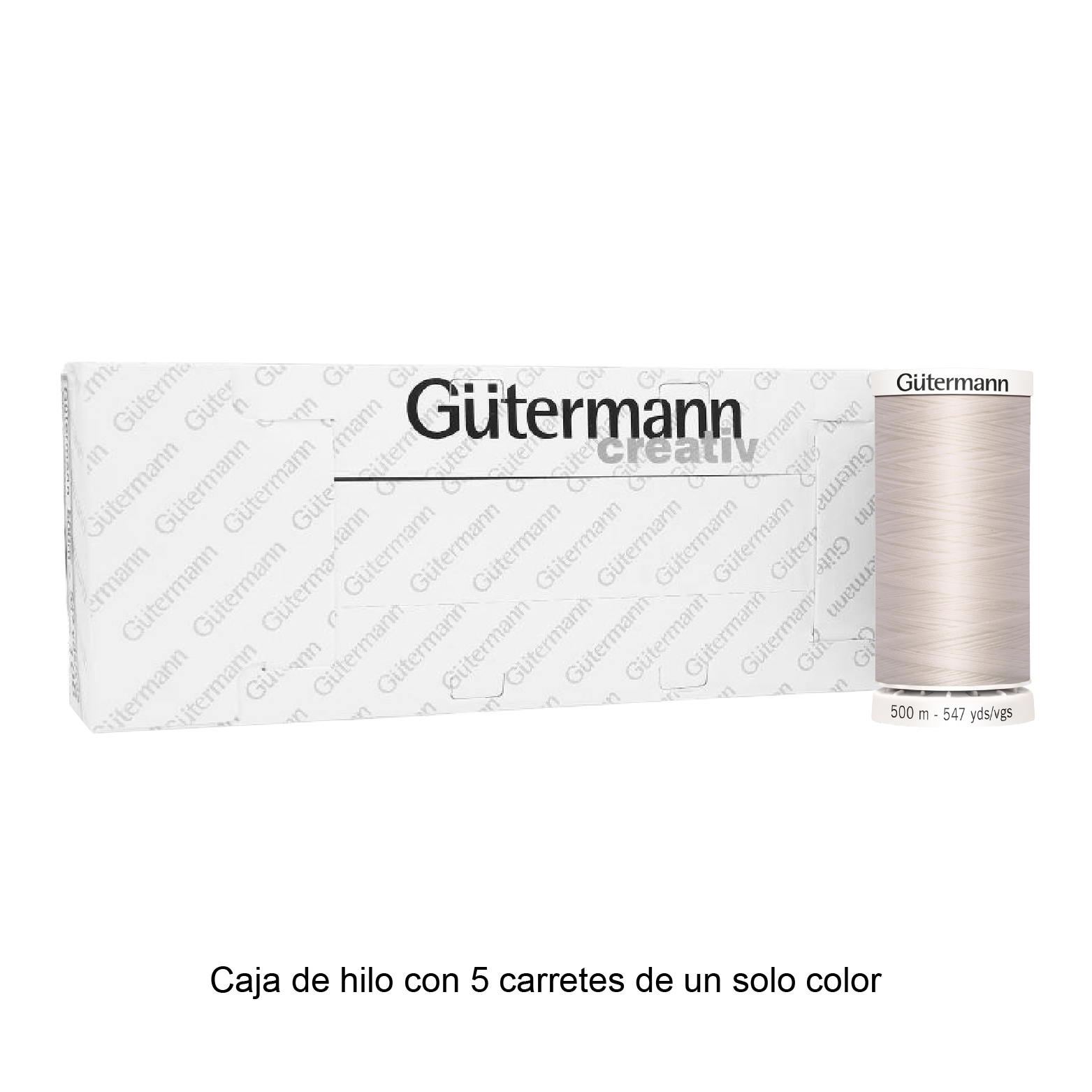 Hilo Gütermann para Bordar de 500m caja con 5 carretes de un color