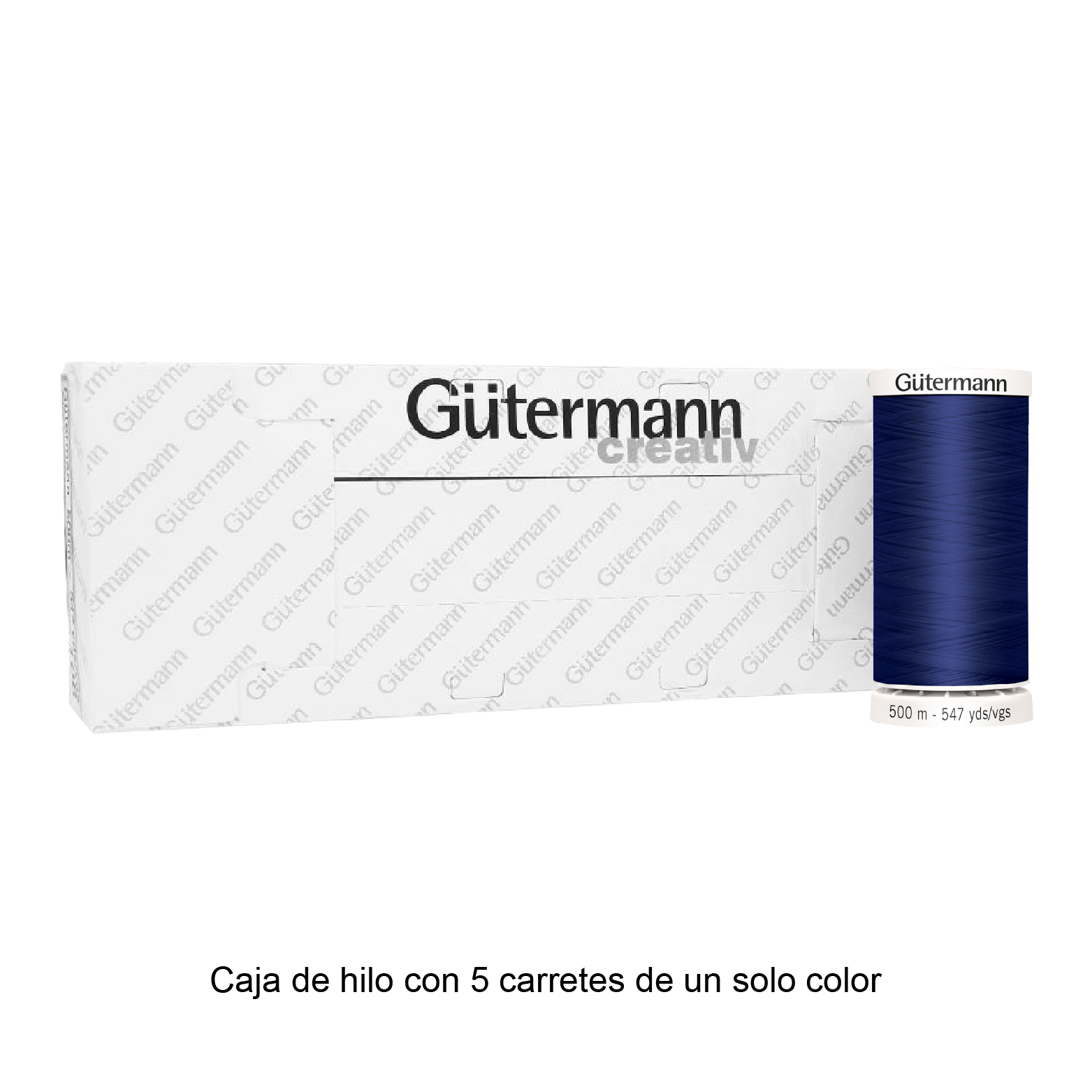Hilo Gütermann para Bordar de 500m caja con 5 carretes de un color