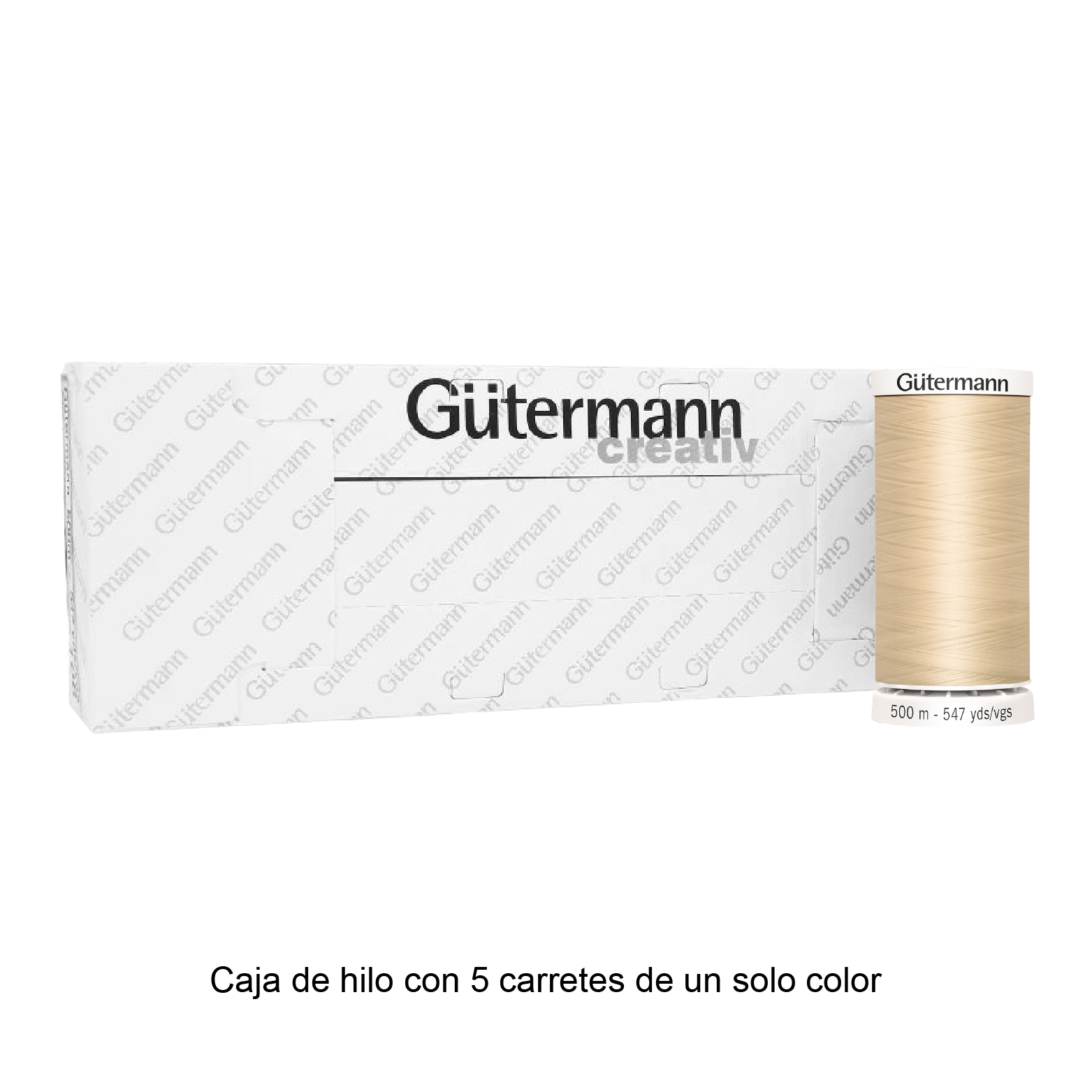 Hilo Gütermann para Bordar de 500m caja con 5 carretes de un color
