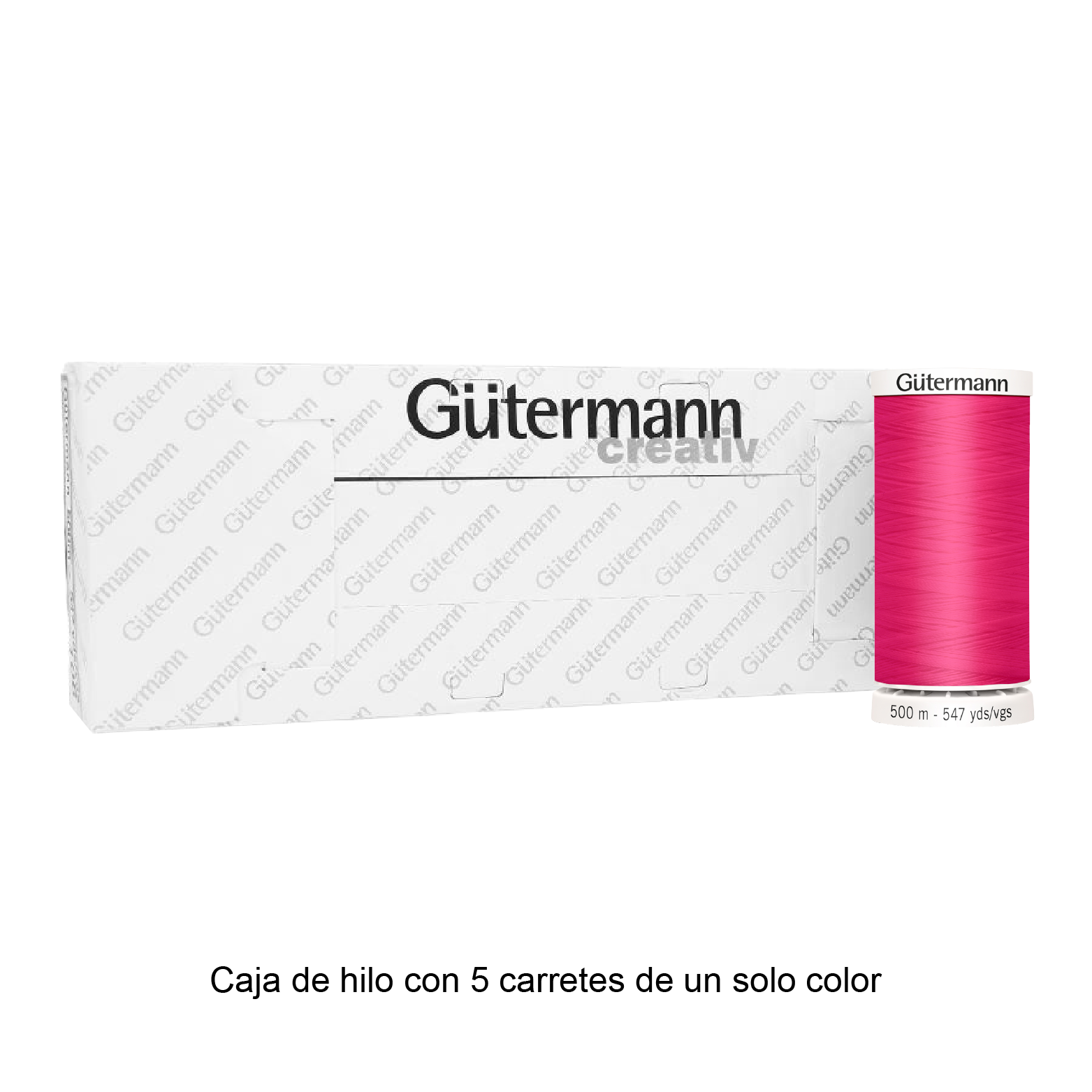 Hilo Gütermann para Bordar de 500m caja con 5 carretes de un color
