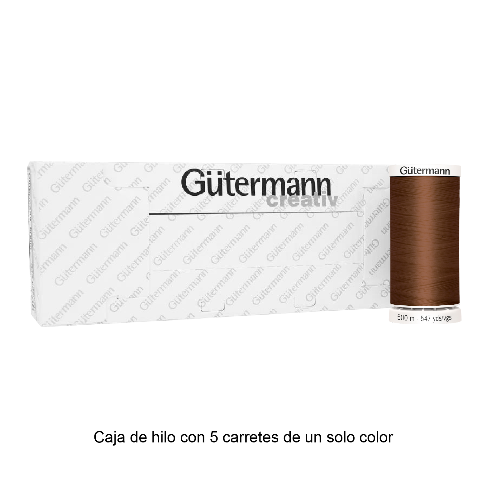 Hilo Gütermann para Bordar de 500m caja con 5 carretes de un color