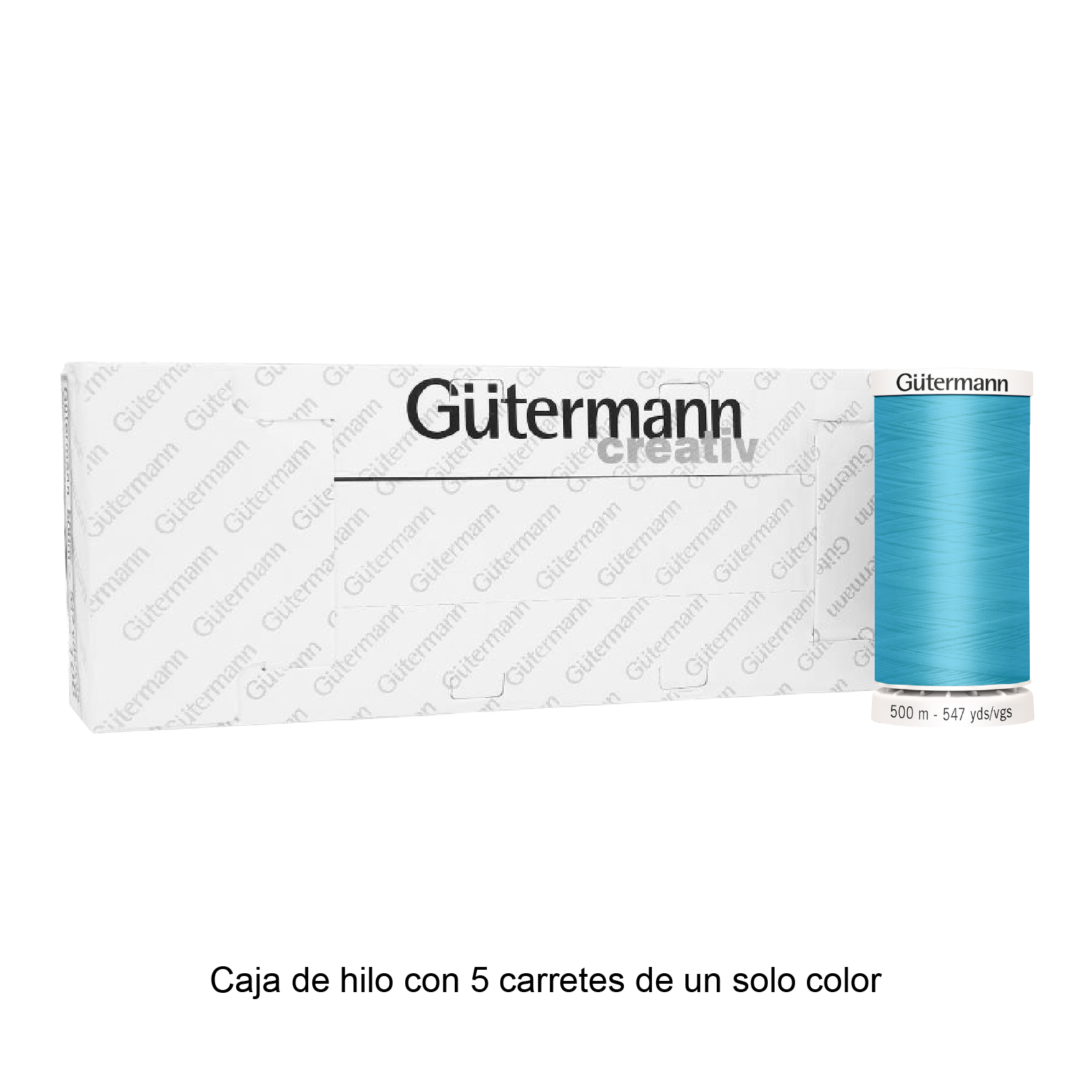 Hilo Gütermann para Bordar de 500m caja con 5 carretes de un color