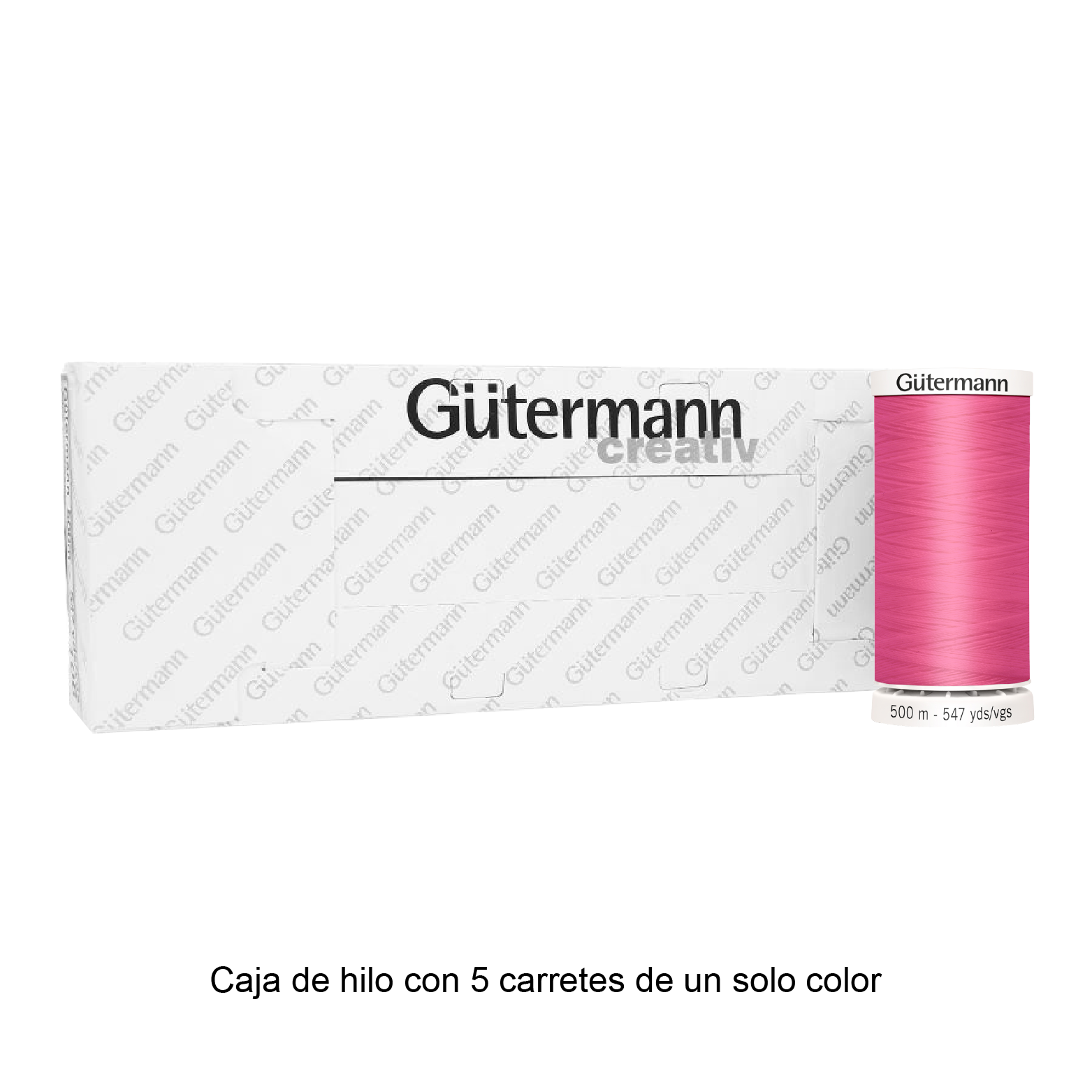 Hilo Gütermann para Bordar de 500m caja con 5 carretes de un color