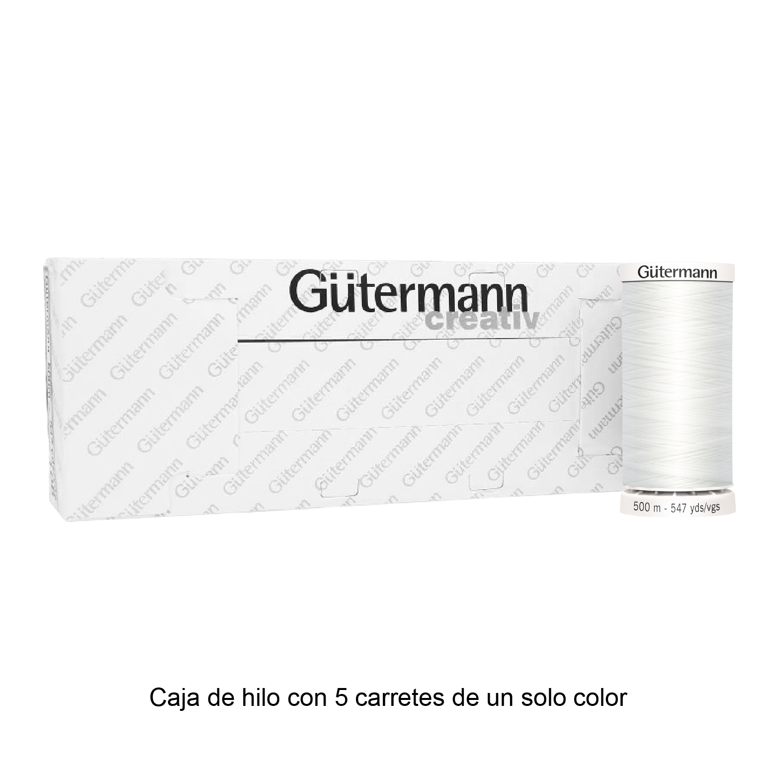Hilo Gütermann para Bordar de 500m caja con 5 carretes de un color