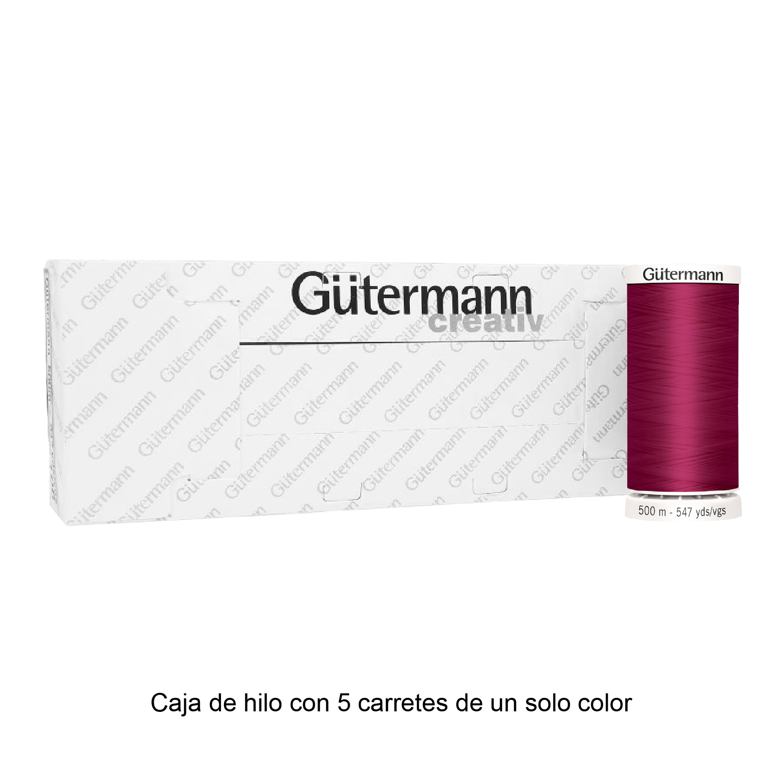Hilo Gütermann para Bordar de 500m caja con 5 carretes de un color