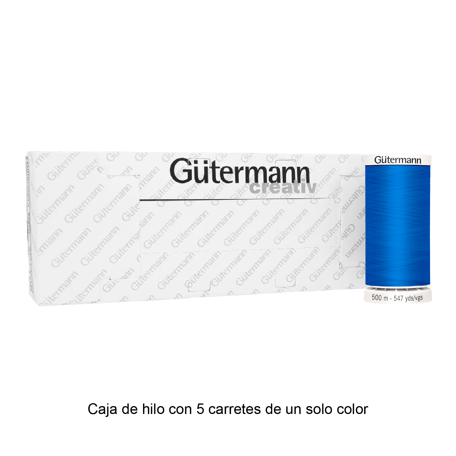 Hilo Gütermann para Bordar de 500m caja con 5 carretes de un color