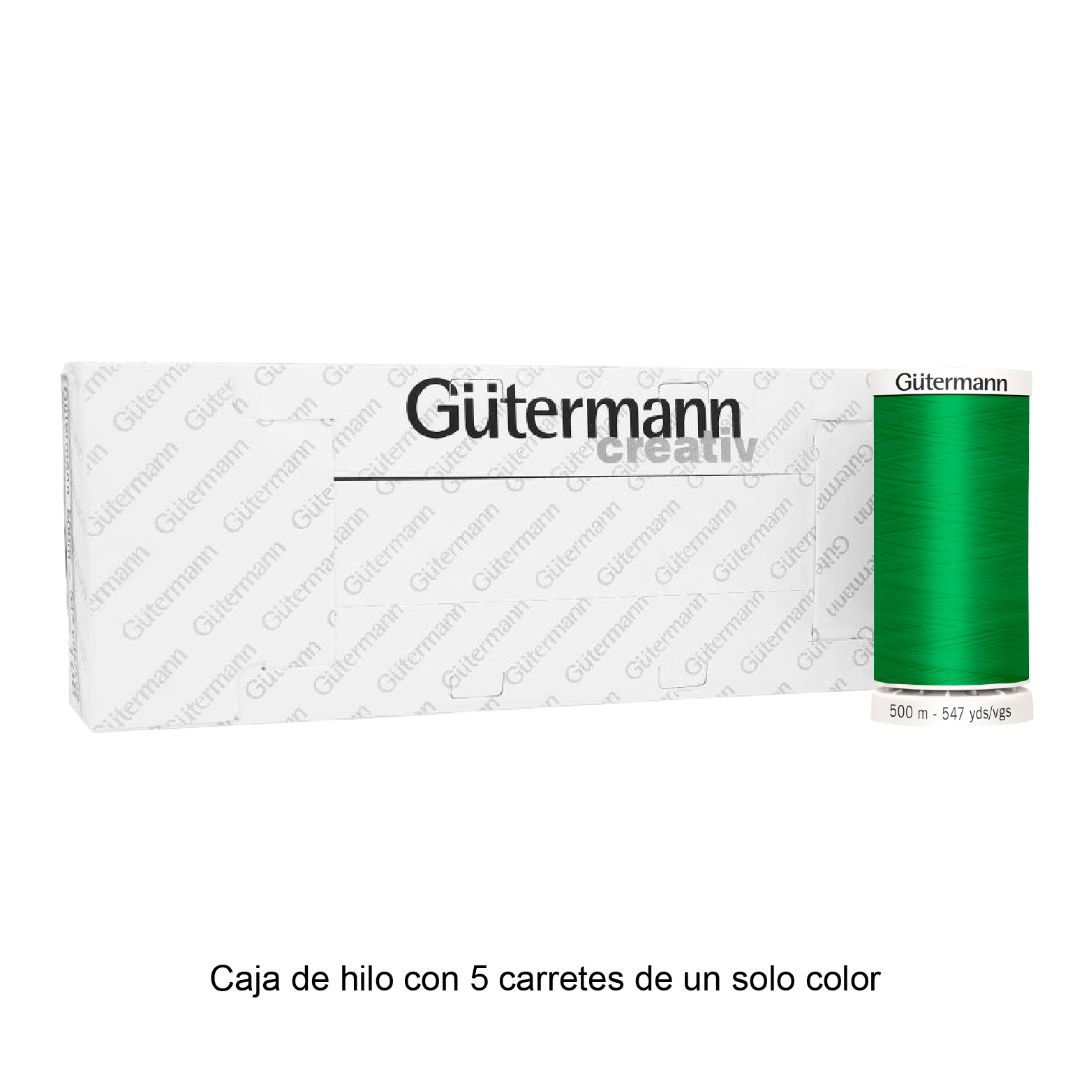 Hilo Gütermann para Bordar de 500m caja con 5 carretes de un color