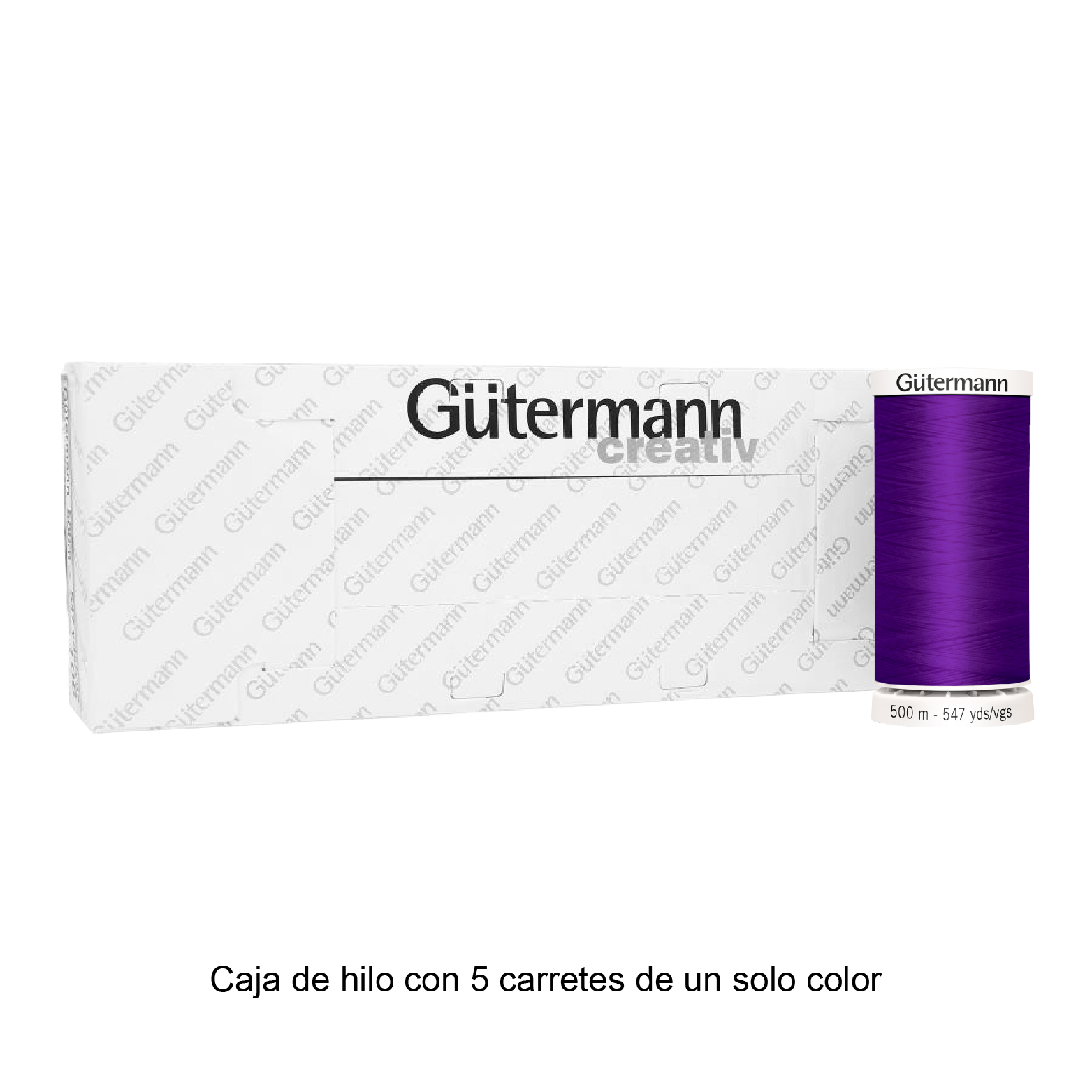 Hilo Gütermann para Bordar de 500m caja con 5 carretes de un color