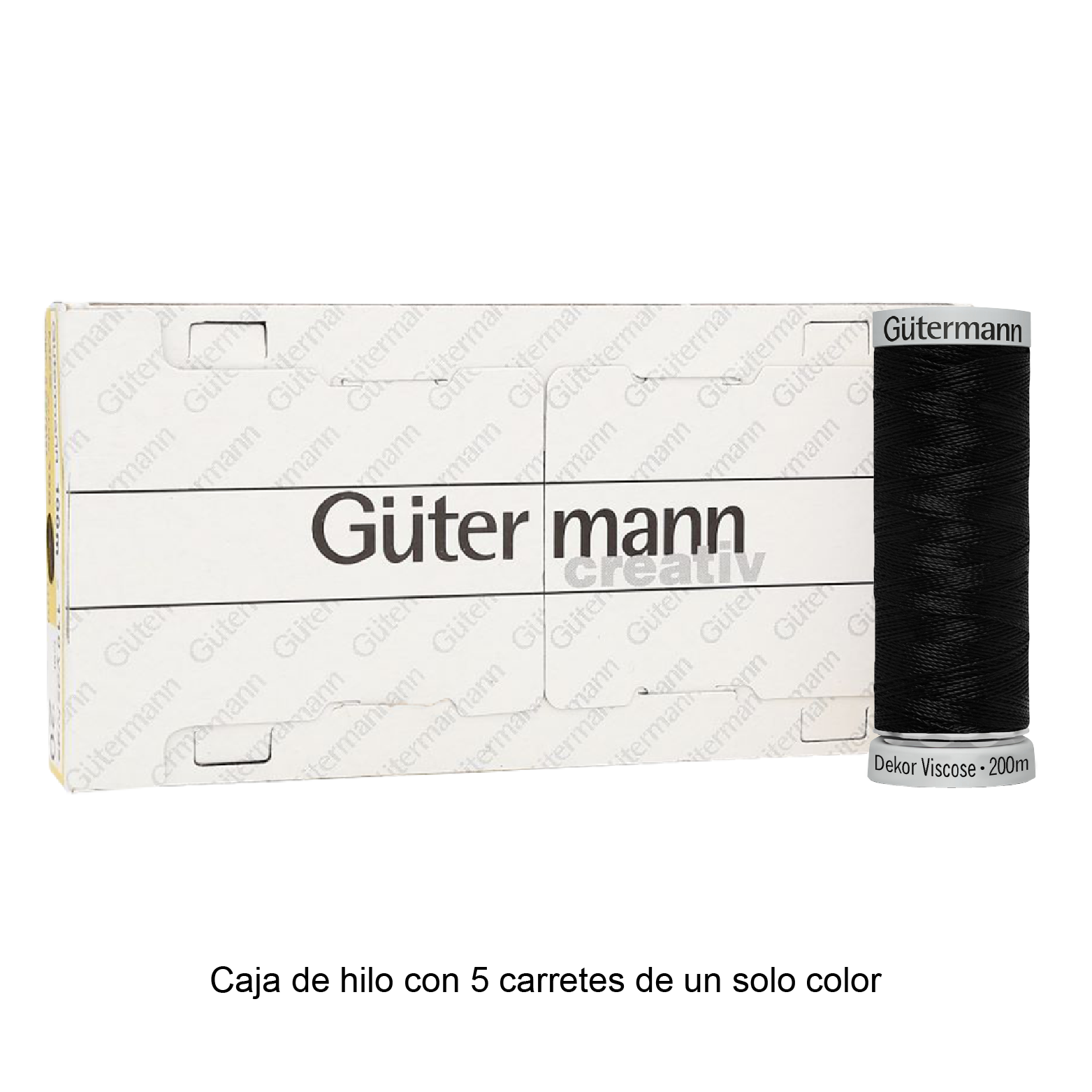 Hilo Gütermann Dekor Viscose de 200m caja con 5 carretes de un color