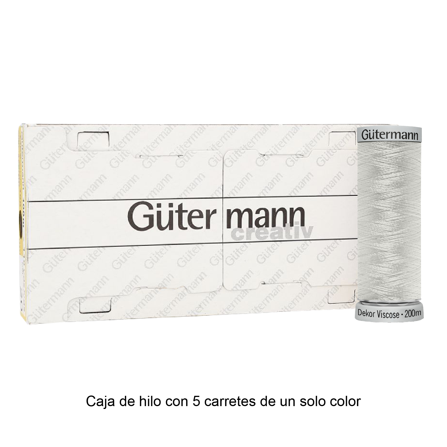 Hilo Gütermann Dekor Viscose de 200m caja con 5 carretes de un color